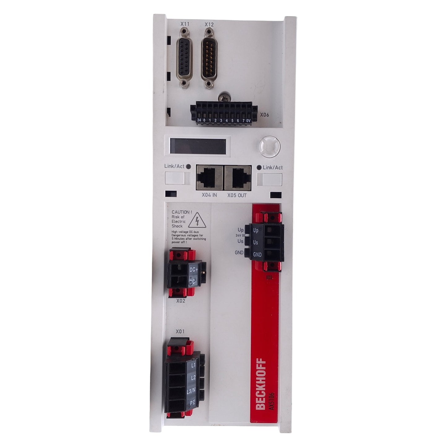 Used Beckhoff AX5106-0000 Servo Drive 3-Phase 100-480VAC In, 0-480VAC 6A 0-1000Hz Out
