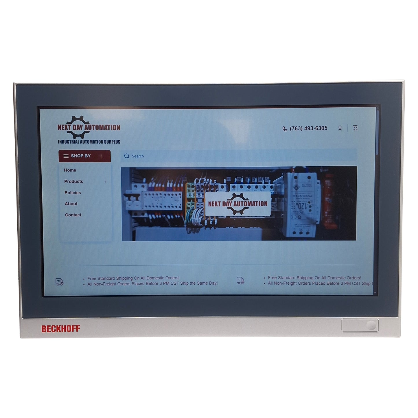 Used Beckhoff CP2916-0000 Multi-Touch Control Panel, 15.6in, 1366x768, DVI-E, 24VDC