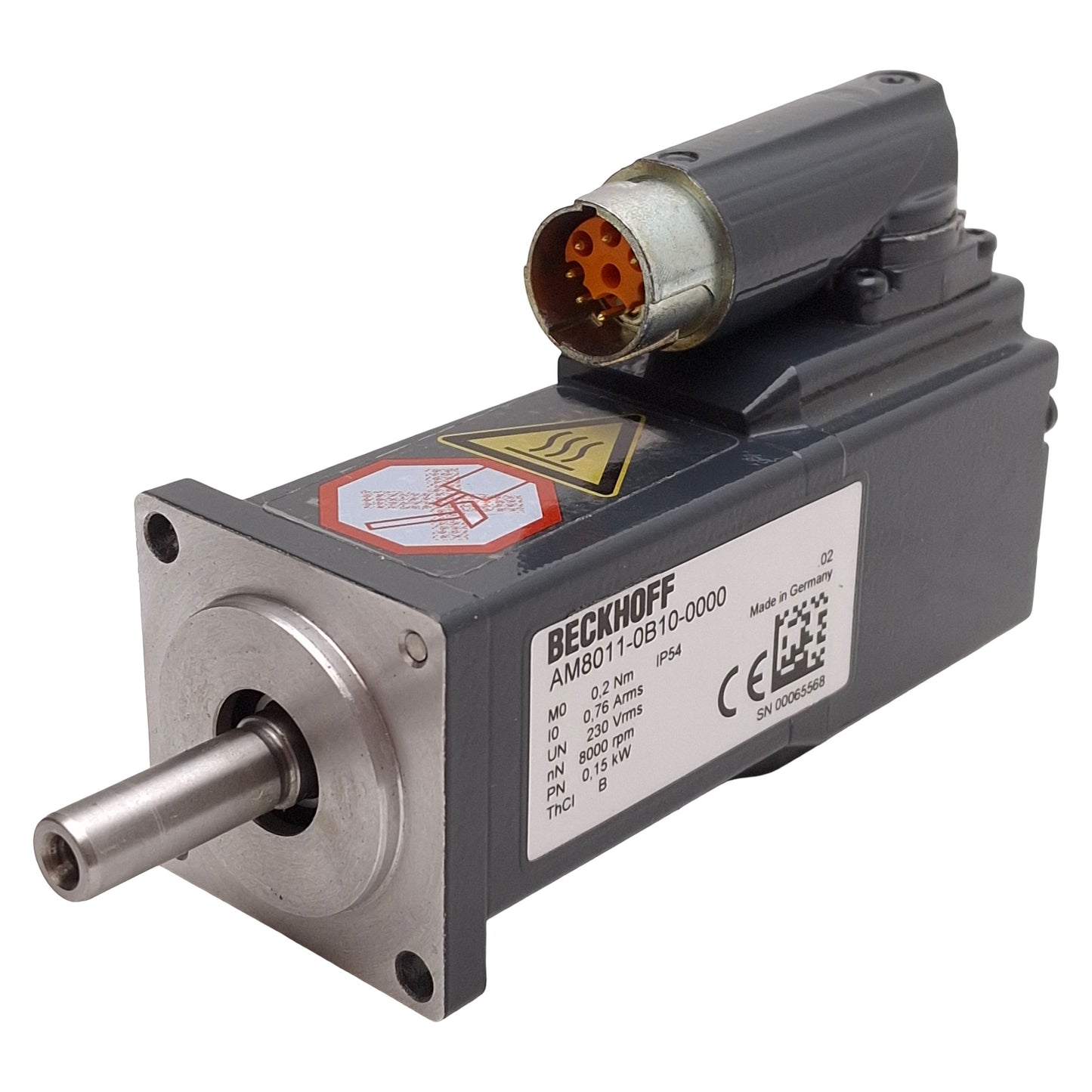 Used Beckhoff AM8011-0B10-0000 Servo Motor 0.15kW 230VAC, 8000rpm, 0.2Nm, 40mm Flange