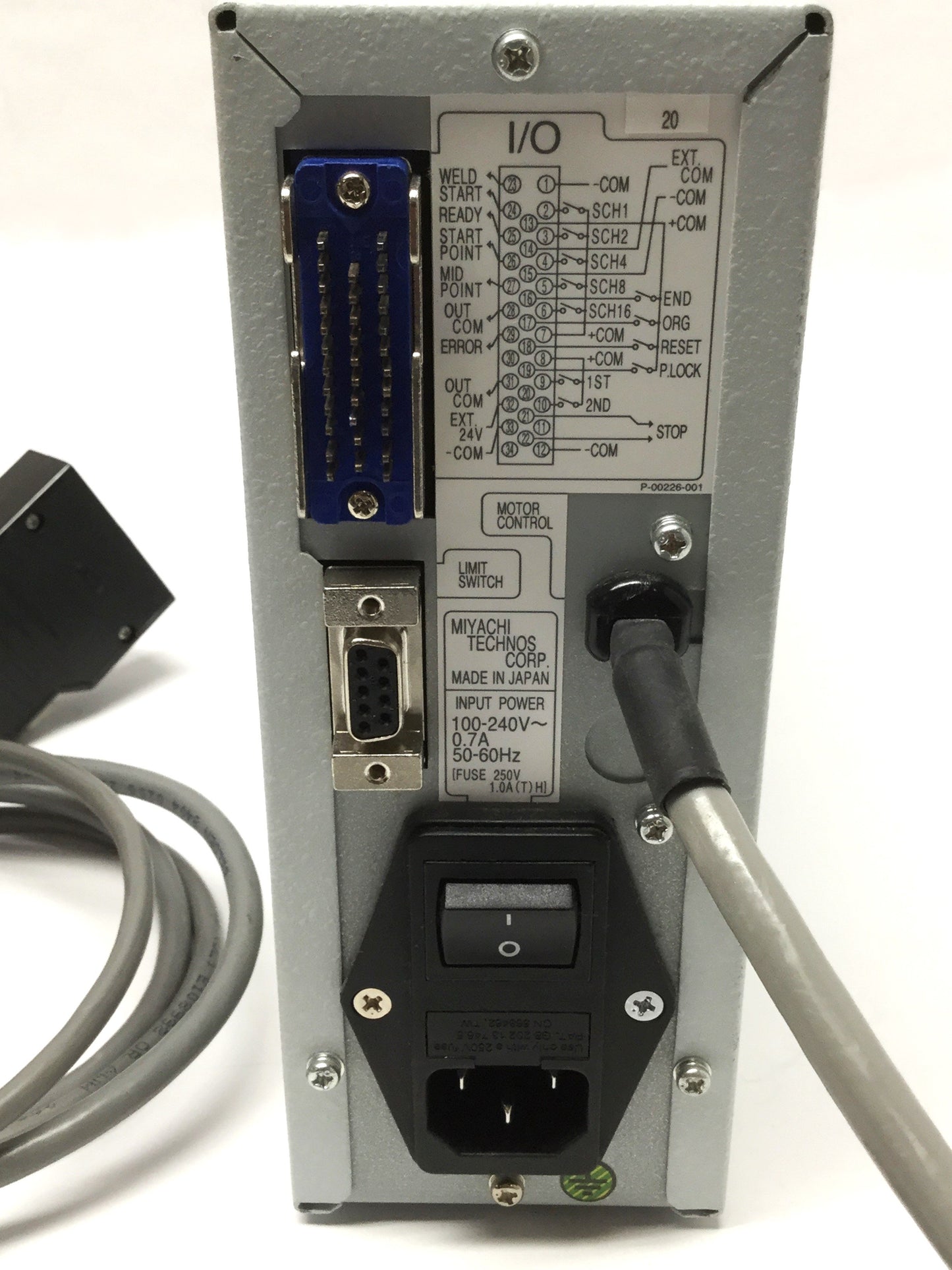 Used Miyachi Unitek Series 70 Servo Weld Head Control Unit 100-240VAC w/Footswitch