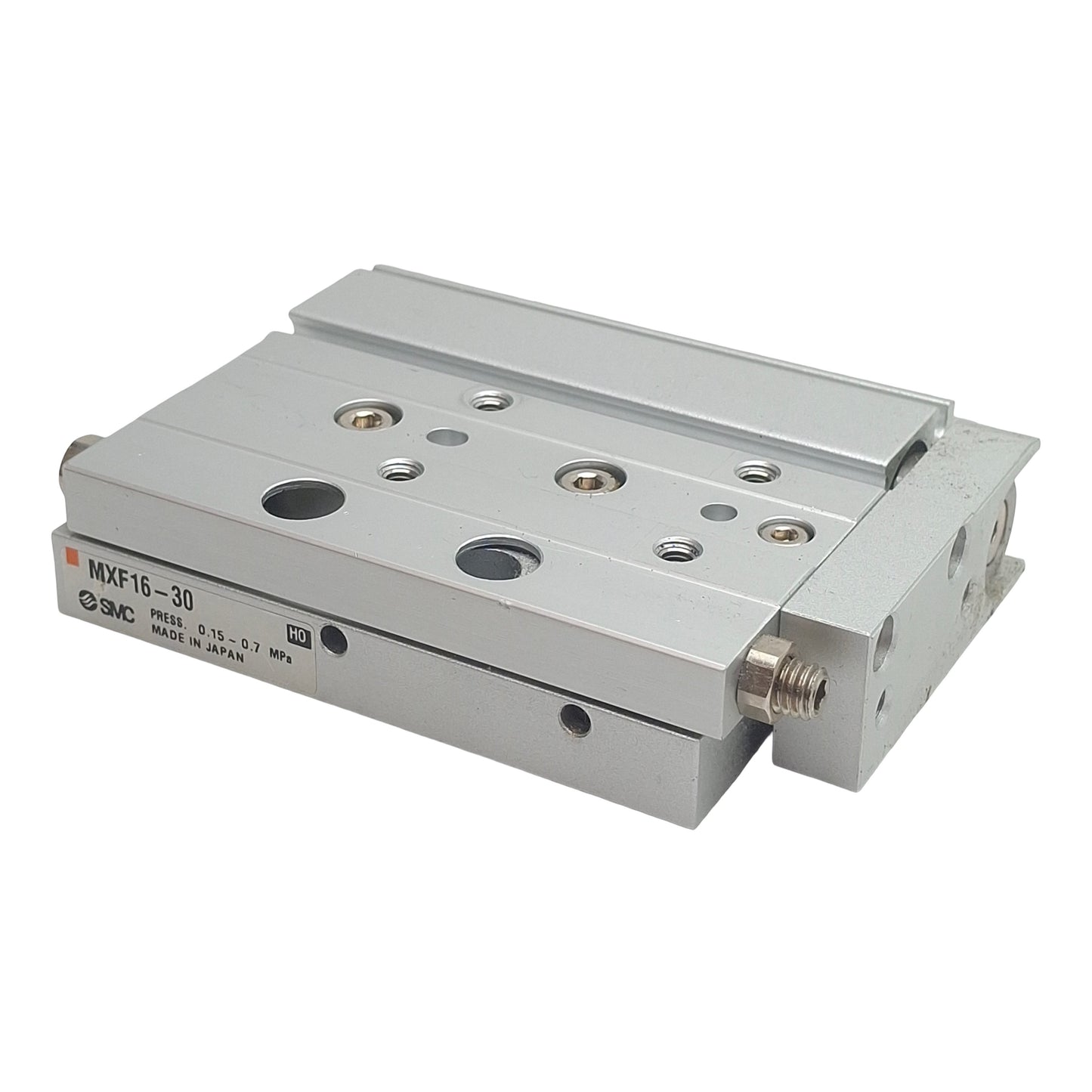Used SMC MXF16-30 Pneumatic Slide Table, Bore: 16mm, Stroke: 30mm, 0.15-0.7MPa M5x0.8