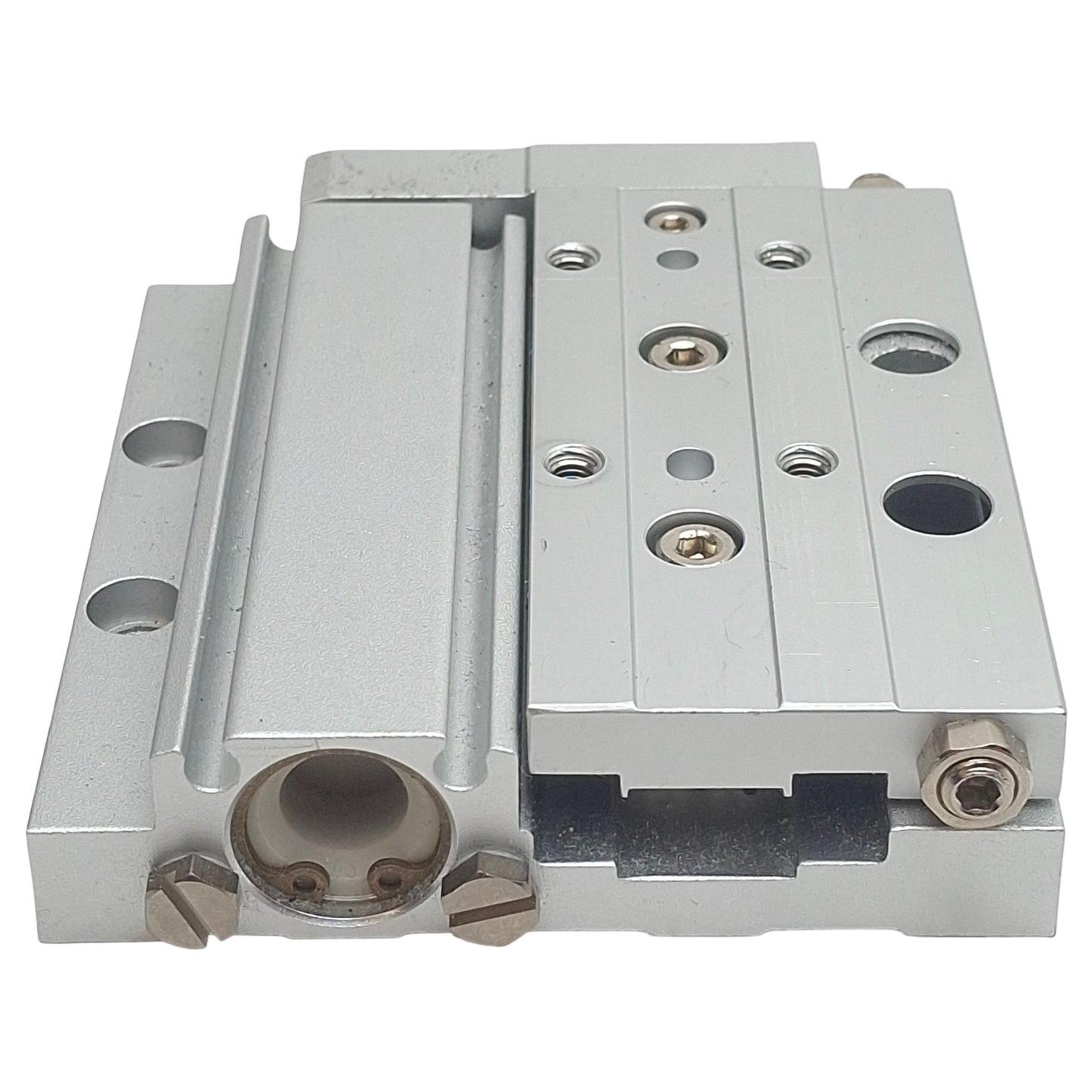 Used SMC MXF16-30 Pneumatic Slide Table, Bore: 16mm, Stroke: 30mm, 0.15-0.7MPa M5x0.8