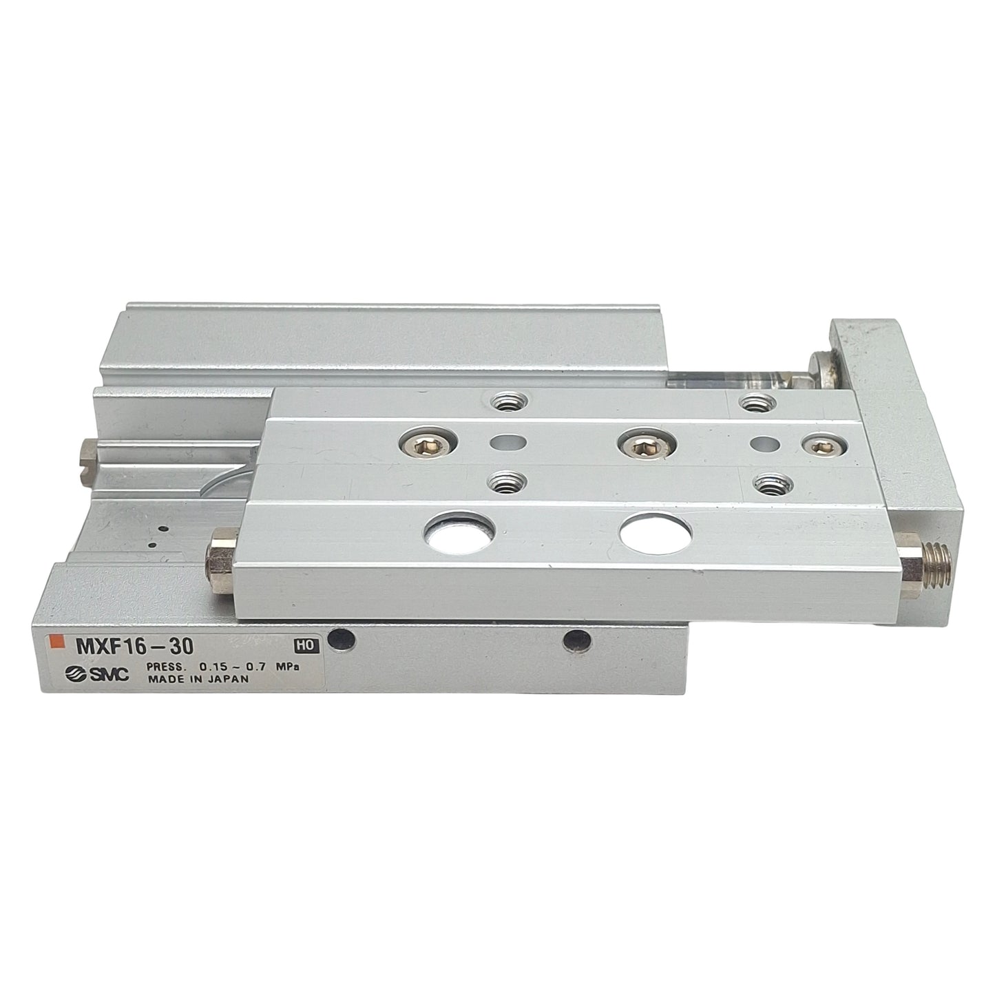 Used SMC MXF16-30 Pneumatic Slide Table, Bore: 16mm, Stroke: 30mm, 0.15-0.7MPa M5x0.8