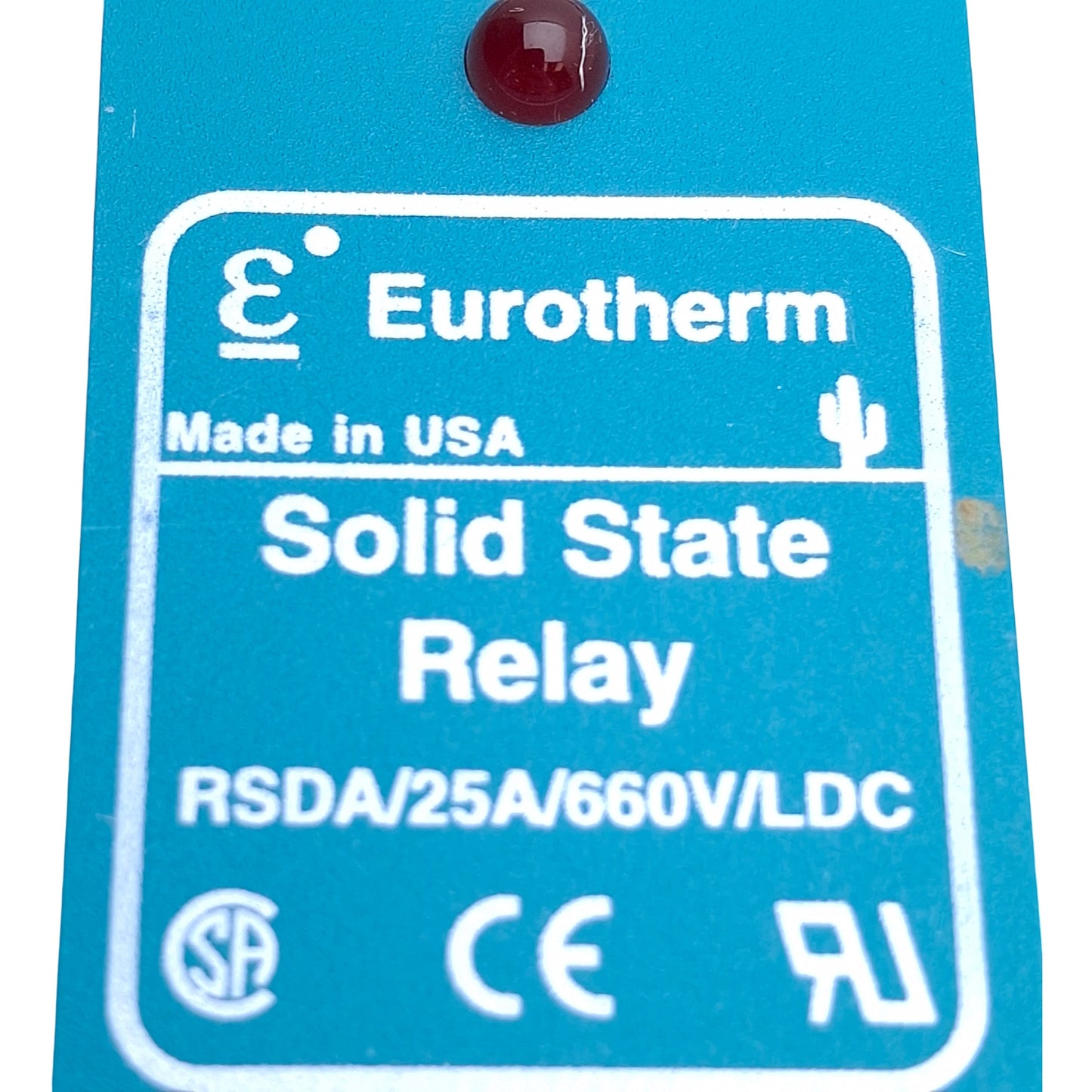 Used Eurotherm RSDA/25A/660V/LDC Solid State Relay, Control: 4-28VDC, Out: 48-660VAC