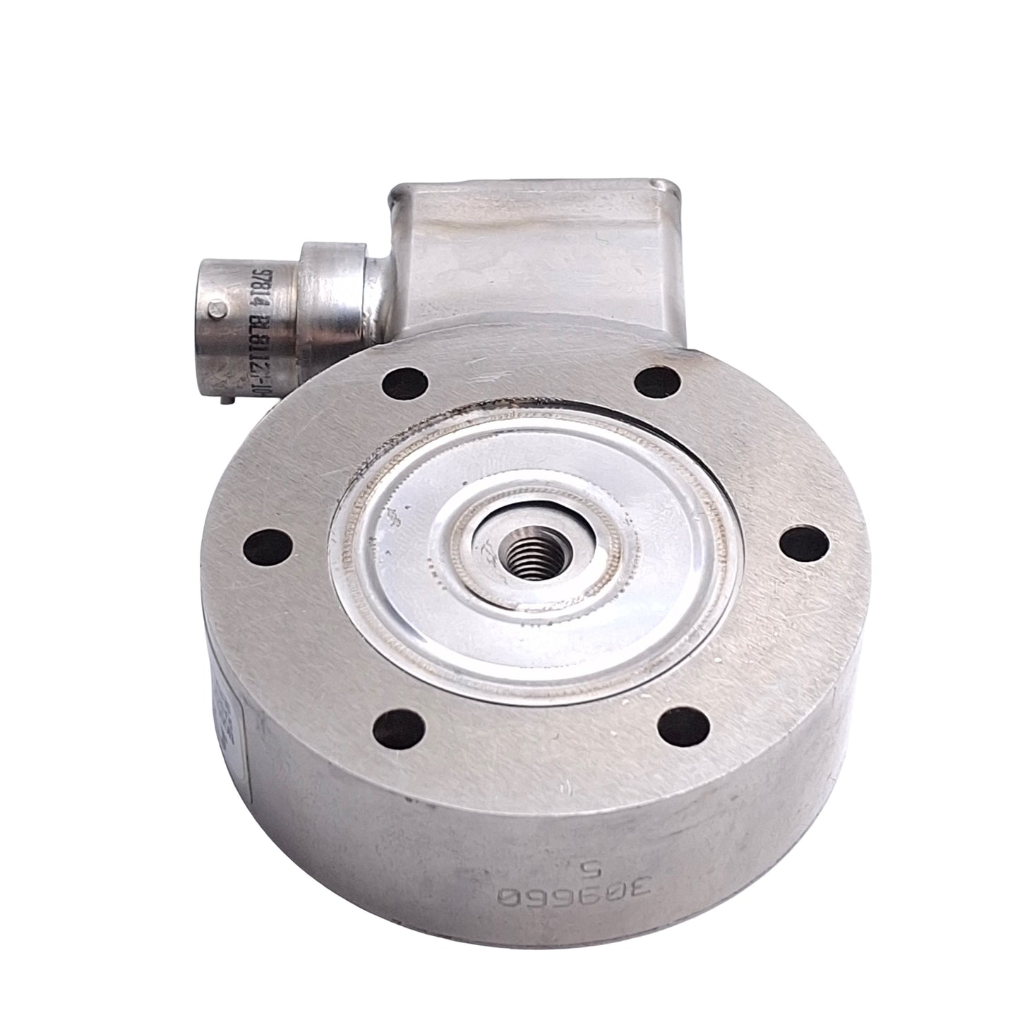 Used Omega Engineering LCHD-5 Low Profile Pancake Style Load Cell 1/4-28 UNF, 5lbs