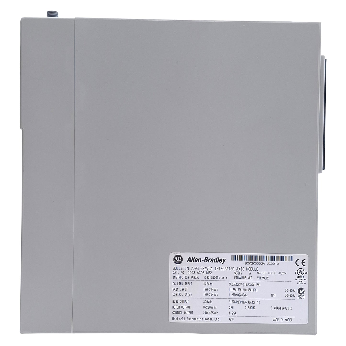 Used Allen Bradley 2093-AC05-MP2 KINETIX 2000 Servo Drive & PSU 3kW 3A, 1/3PH 230VAC