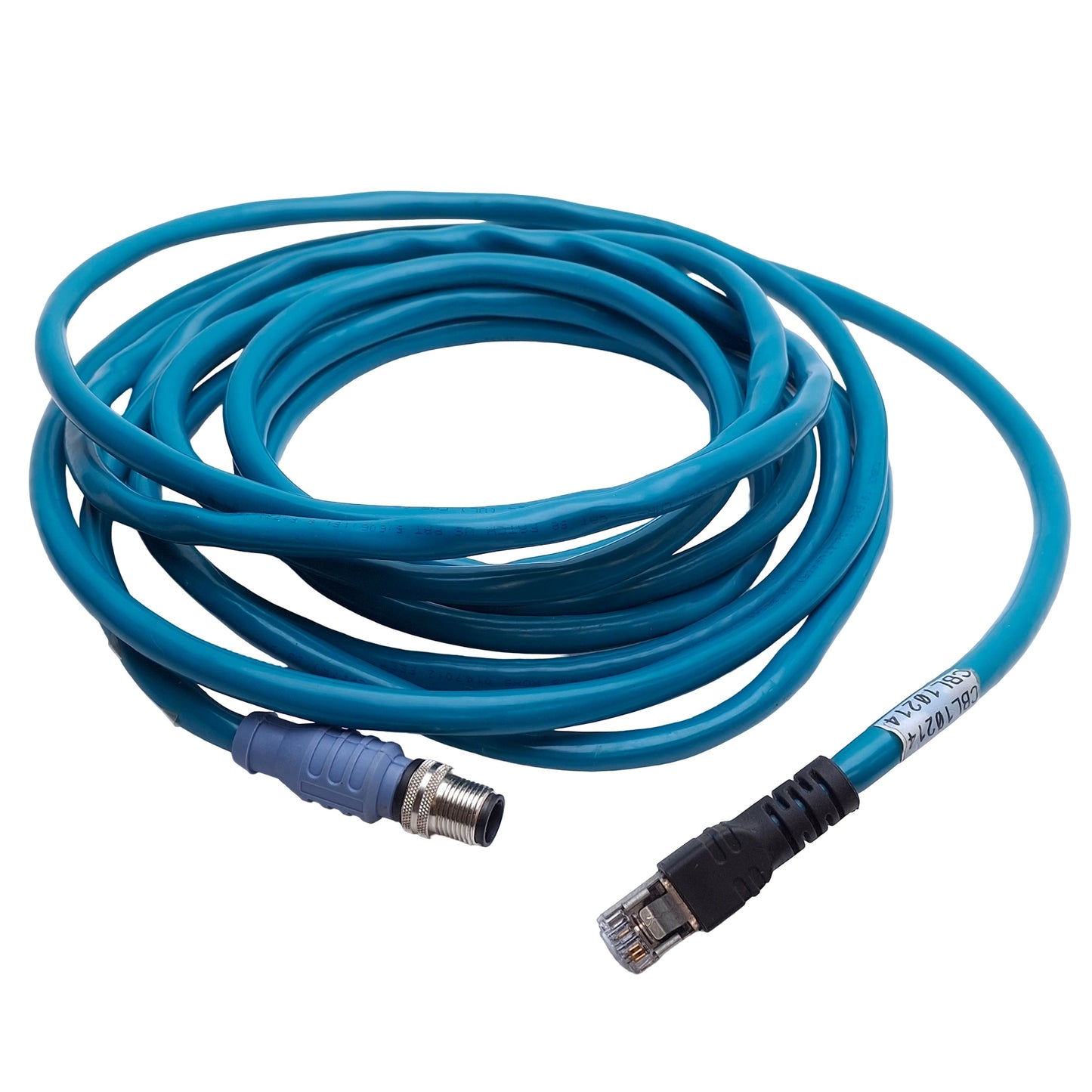 Used Turck RSSD RJ45S 441-5M Industrial Ethernet Cable 42V 1.5A, Male M12 to RJ45, 5m