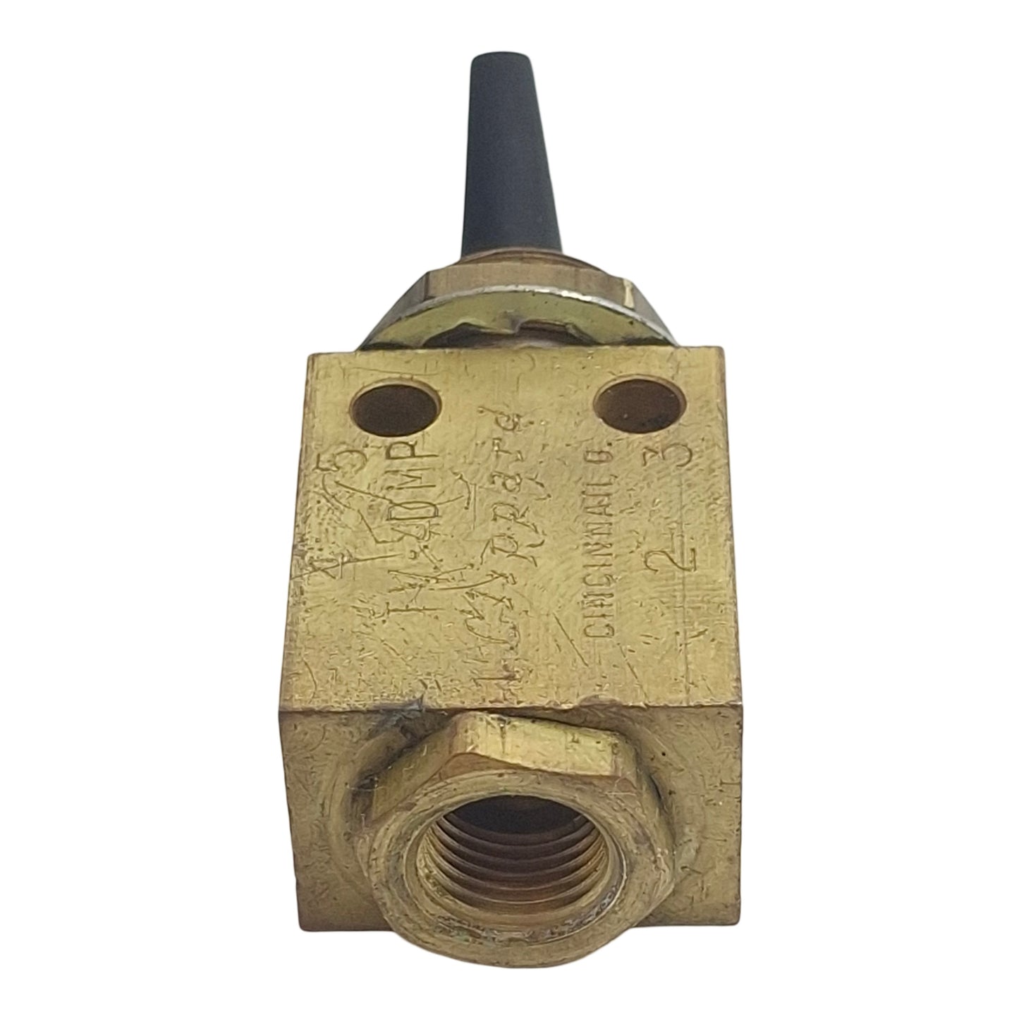 Used Clippard TV-4DMP Brass Toggle Valve, 4-Way 3-Port, 1/8in NPT, 150psi, 125l/min