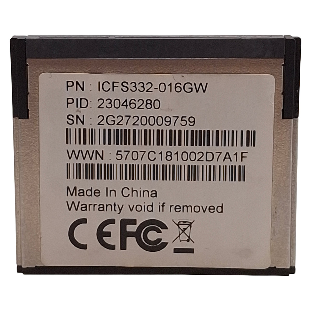 Used ADATA ICFS332-016GW 23046280 Industrial SLC CFast Card, 16GB, SATA III 6Gbps