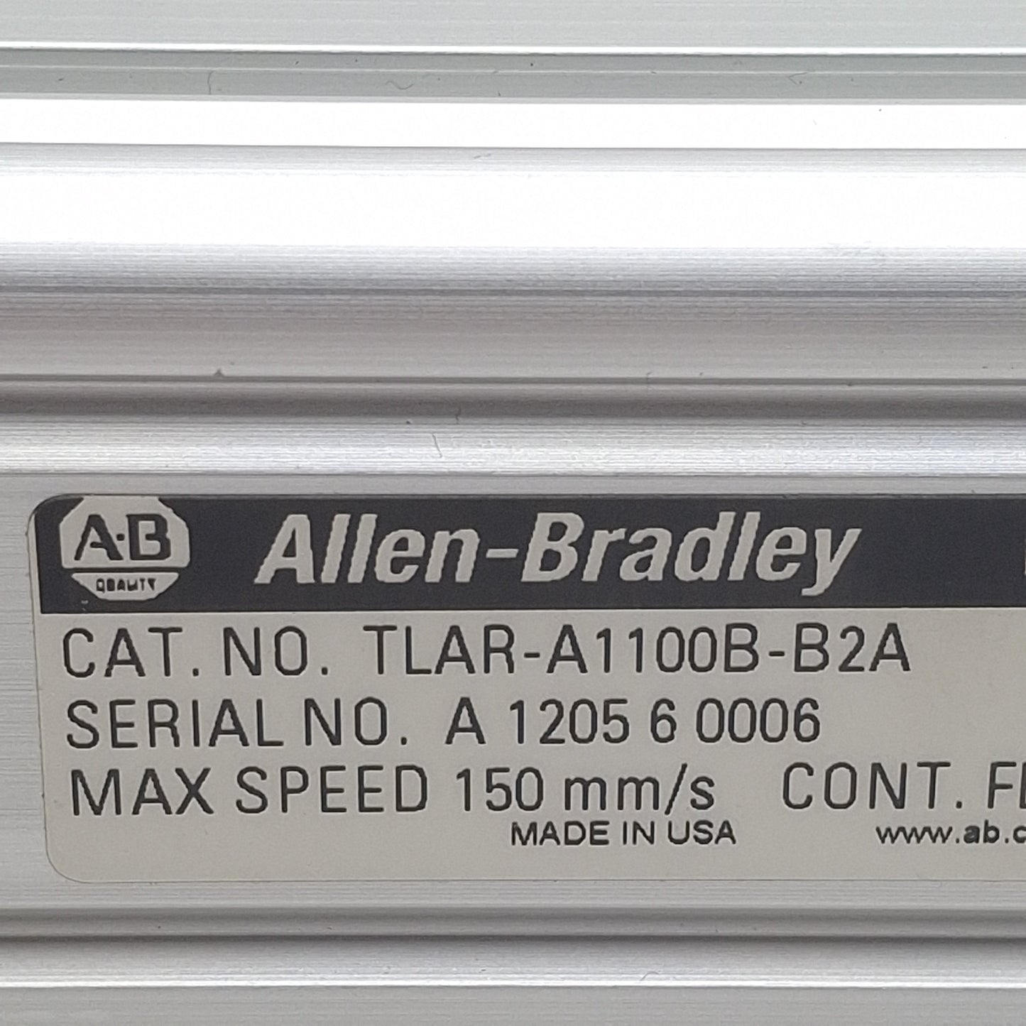 Used Allen Bradley TLAR-A1100B-B2A Electric Cylinder, 100mm Stroke, *w/out Motor*