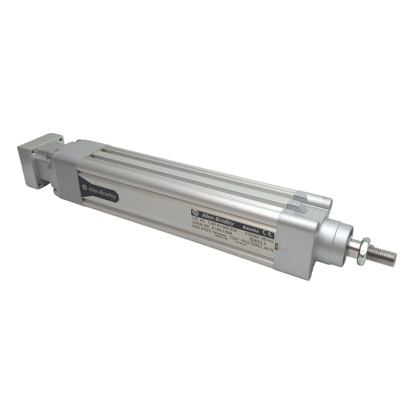 Used Allen Bradley TLAR-A1100B-B2A Electric Cylinder, 100mm Stroke, *w/out Motor*