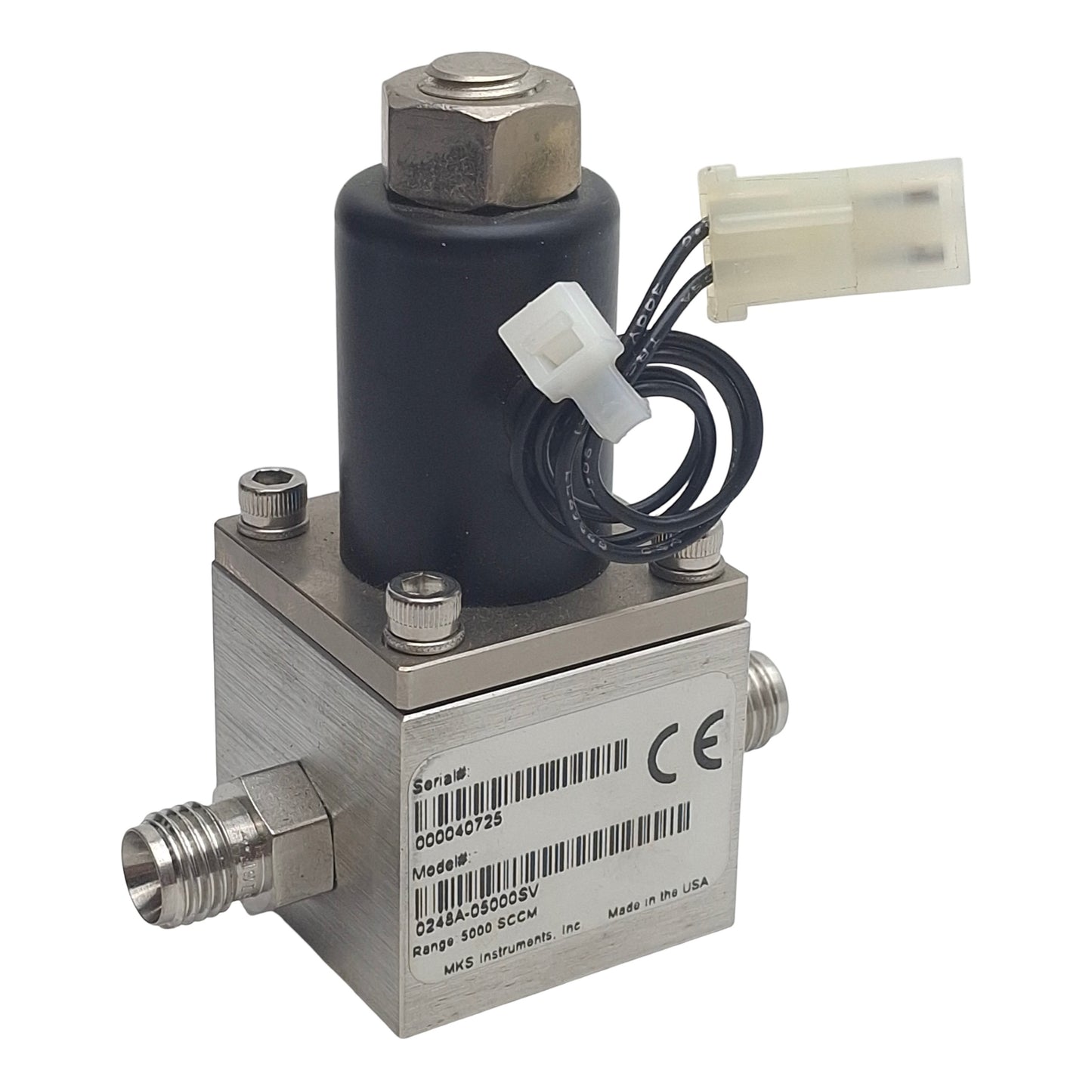 Used MKS 0248A-05000SV Flow Control Valve, 5000sccm, 1/4in Swagelok, 150psi Max