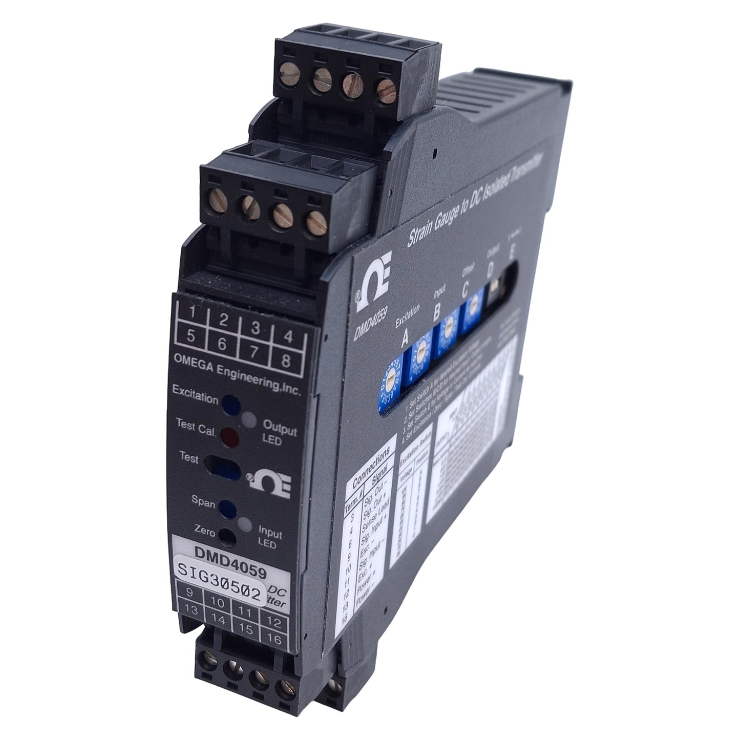 Used Omega Engineering DMD4059-DC Bridge/Strain Gauge Signal Conditioner 10-30VDC