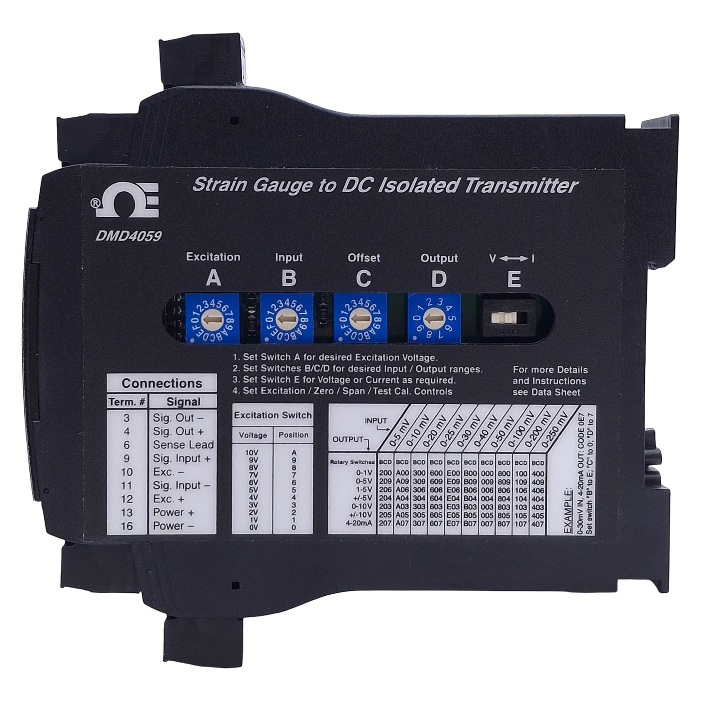 Used Omega Engineering DMD4059-DC Bridge/Strain Gauge Signal Conditioner 10-30VDC