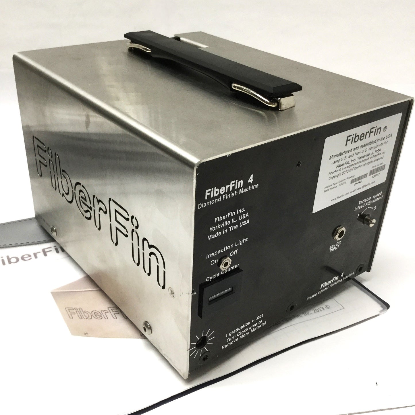 Used FiberFin FF-FF4 POF Optical Fiber Diamond Finishing Machine 4mm w/SMA Face Plate