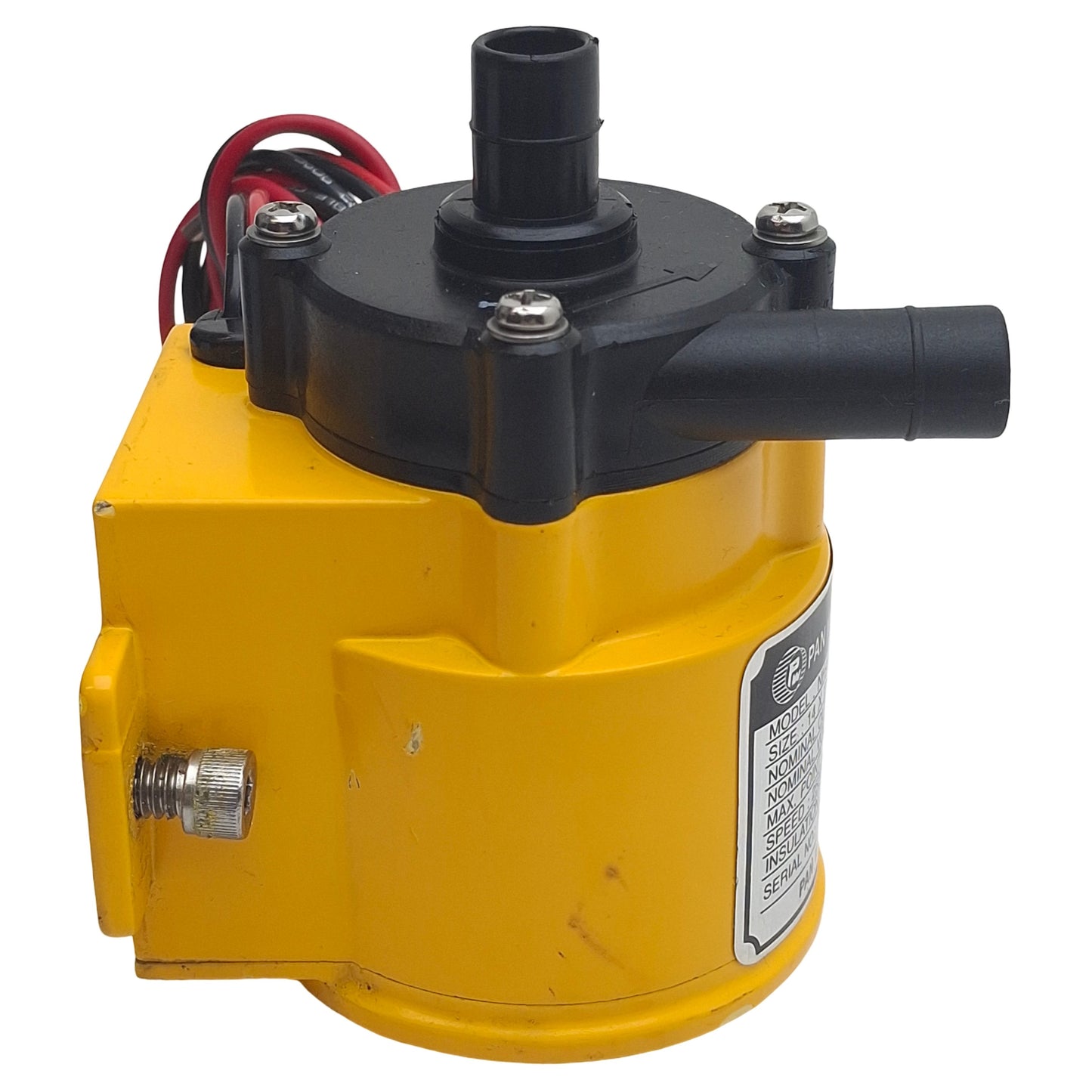 Used Pan World NH-5PX-D Magnet Drive Pump, 14 x 14mm Hose, G1/2, 8W 24VDC, 15l/min