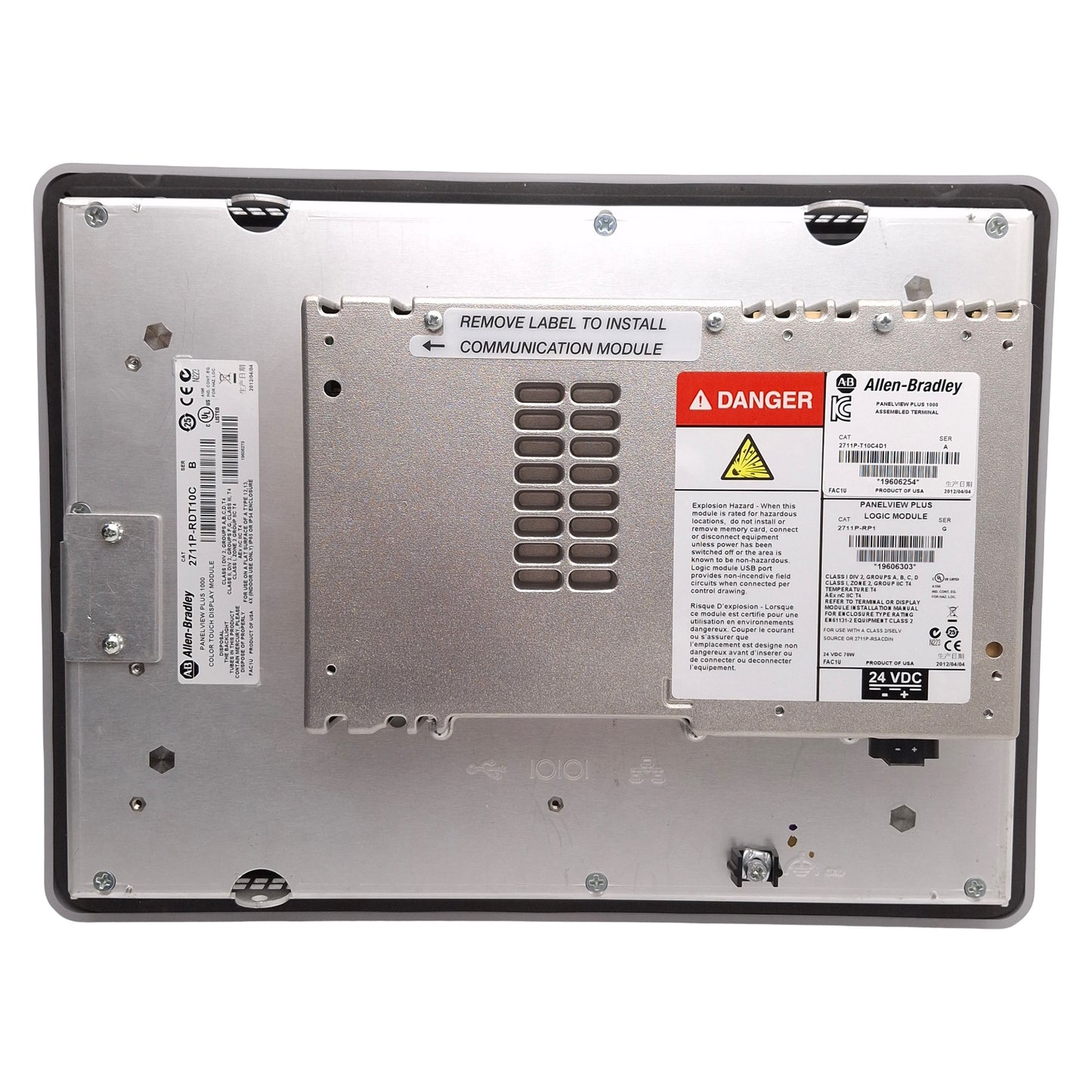 Used Allen Bradley 2711P-T10C4D1 PanelView Plus 1000 Touchscreen HMI, 10.4in, 24VDC
