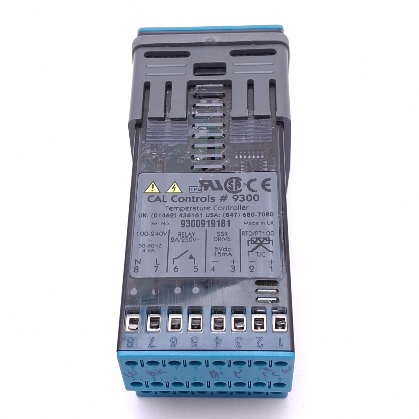 Used Cal Controls 930000000 PID Temperature Controller, 100-240VAC, 1/16 DIN