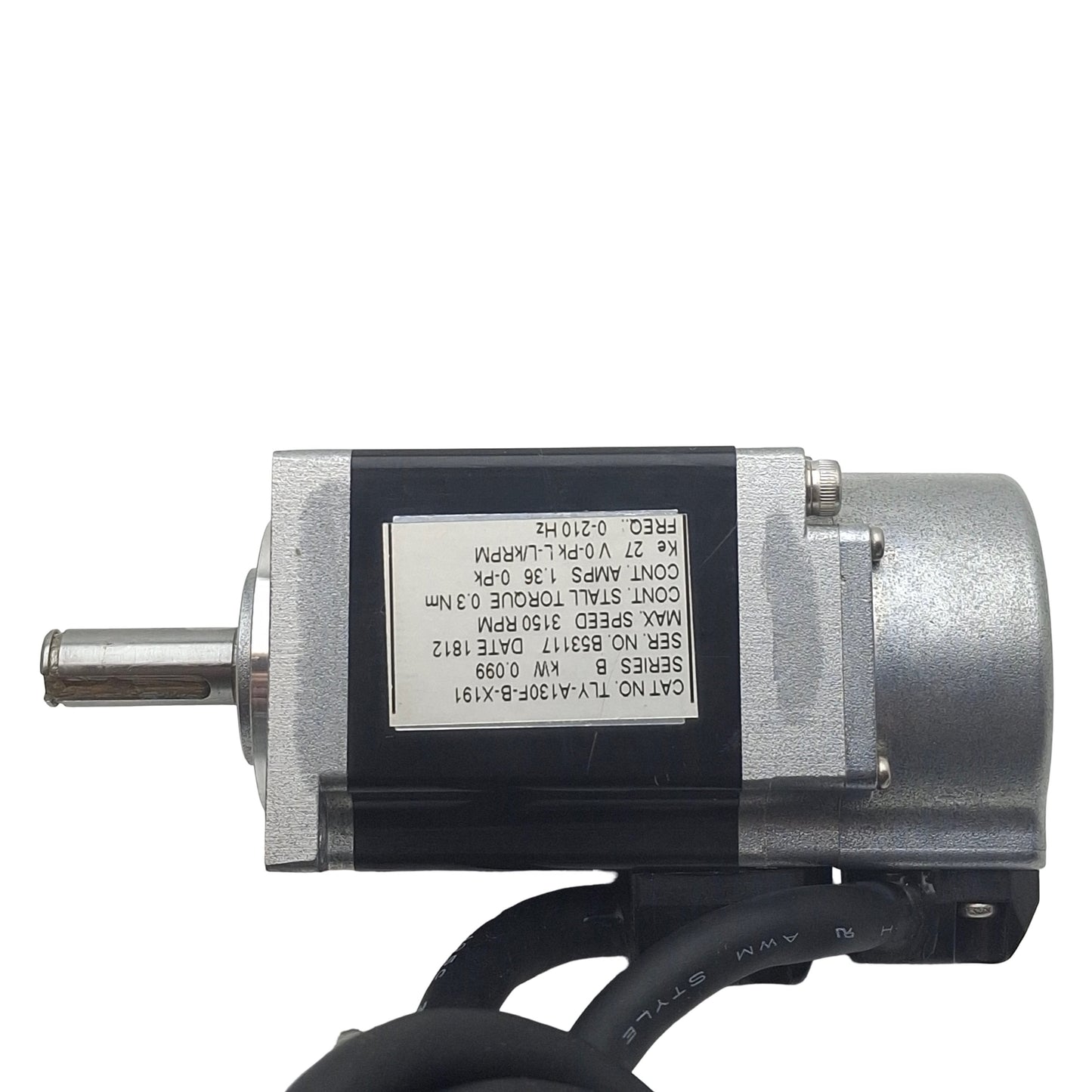 Used Allen Bradley TLY-A130F-B-X191 Servo Motor, 0.099kW, 200VAC, 3150RPM, NEMA 32