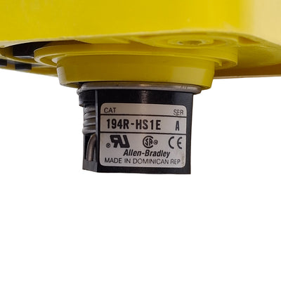 Used Allen Bradley 194R-HS1E Rotary Disconnect Switch Handle, Red/Yellow, ON-OFF, 90°