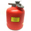 Used Justrite 14765 Liquid Disposal Safety Can, Red, 5-Gallon, HDPE, ⌀12" x 20"