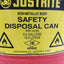 Used Justrite 14765 Liquid Disposal Safety Can, Red, 5-Gallon, HDPE, ⌀12" x 20"