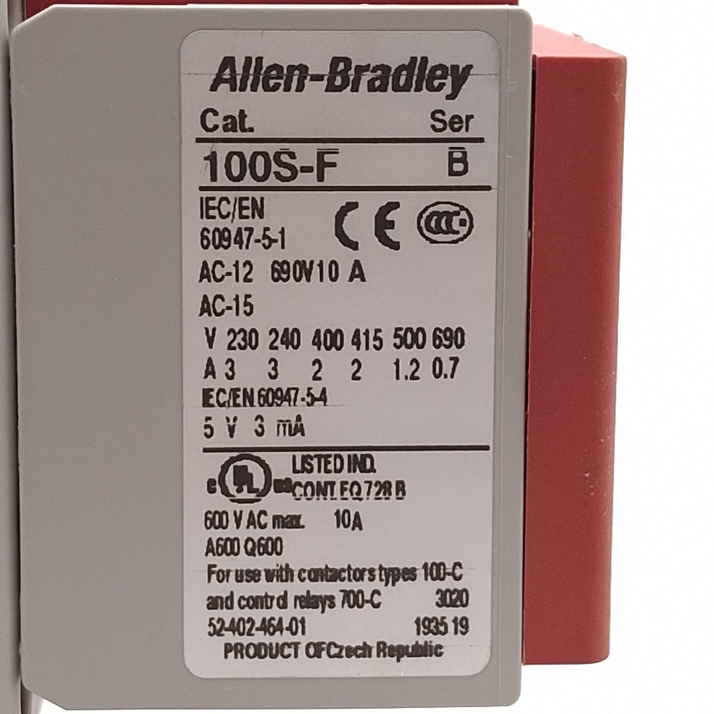 Used Allen Bradley 100S-C16EJ14C Guardmaster Safety Contactor, 1NO+4NC, 16A 400VAC