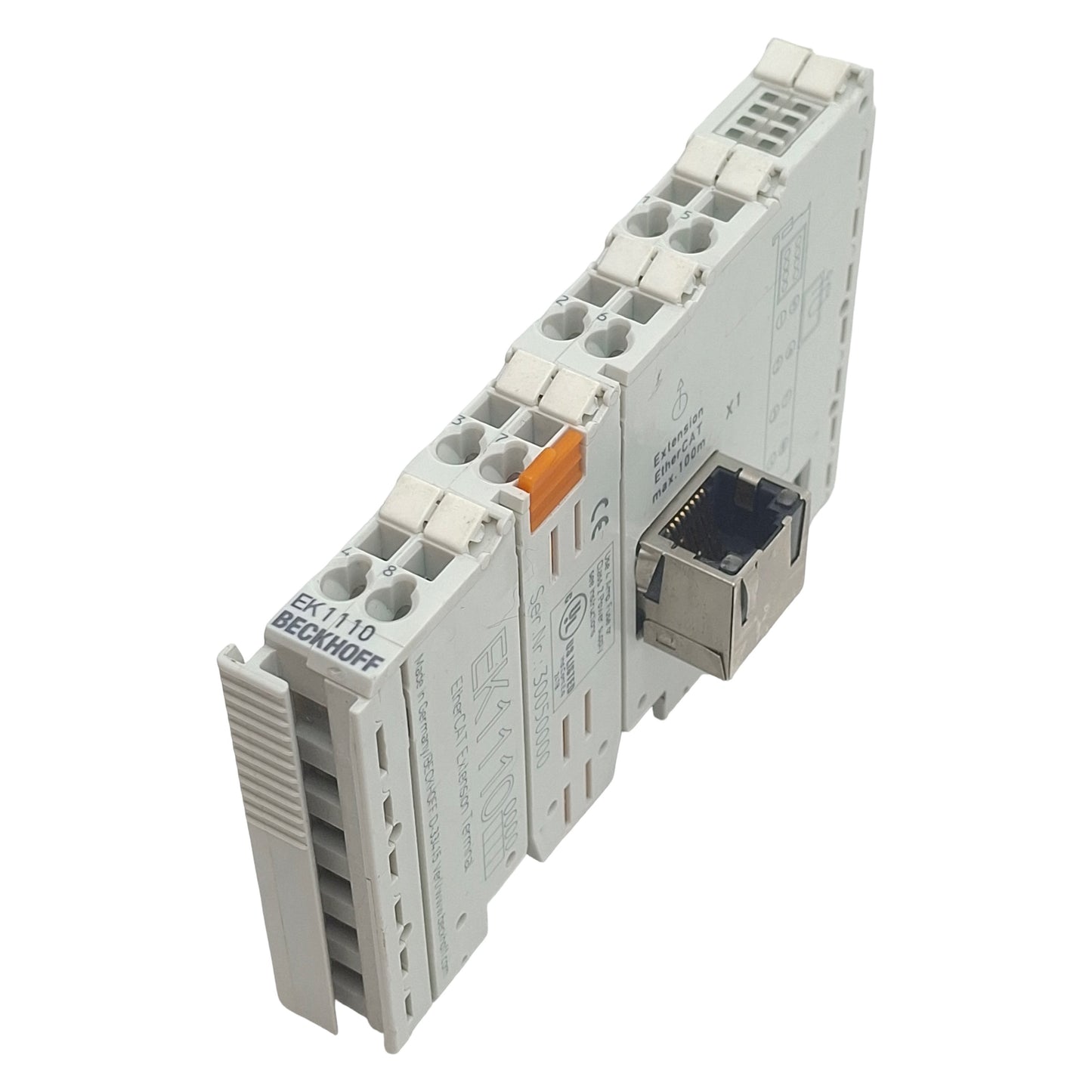 Used Beckhoff EK1110 EtherCAT Extension Terminal, 100 Mbit/s, RJ45 *w/out Cover*