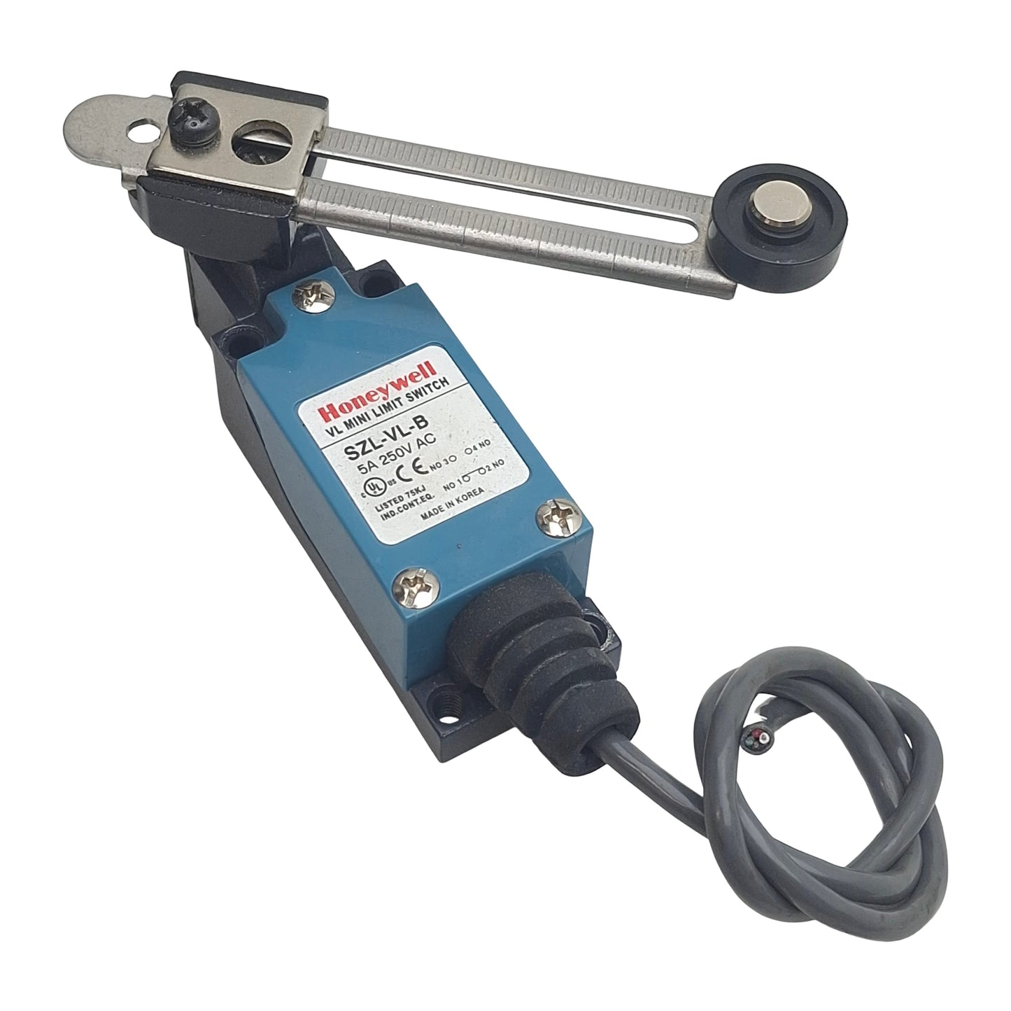 Used Honeywell SZL-VL-B Mini Limit Switch, Roller Lever, SPDT 1NC/1NO, 5A 250VAC
