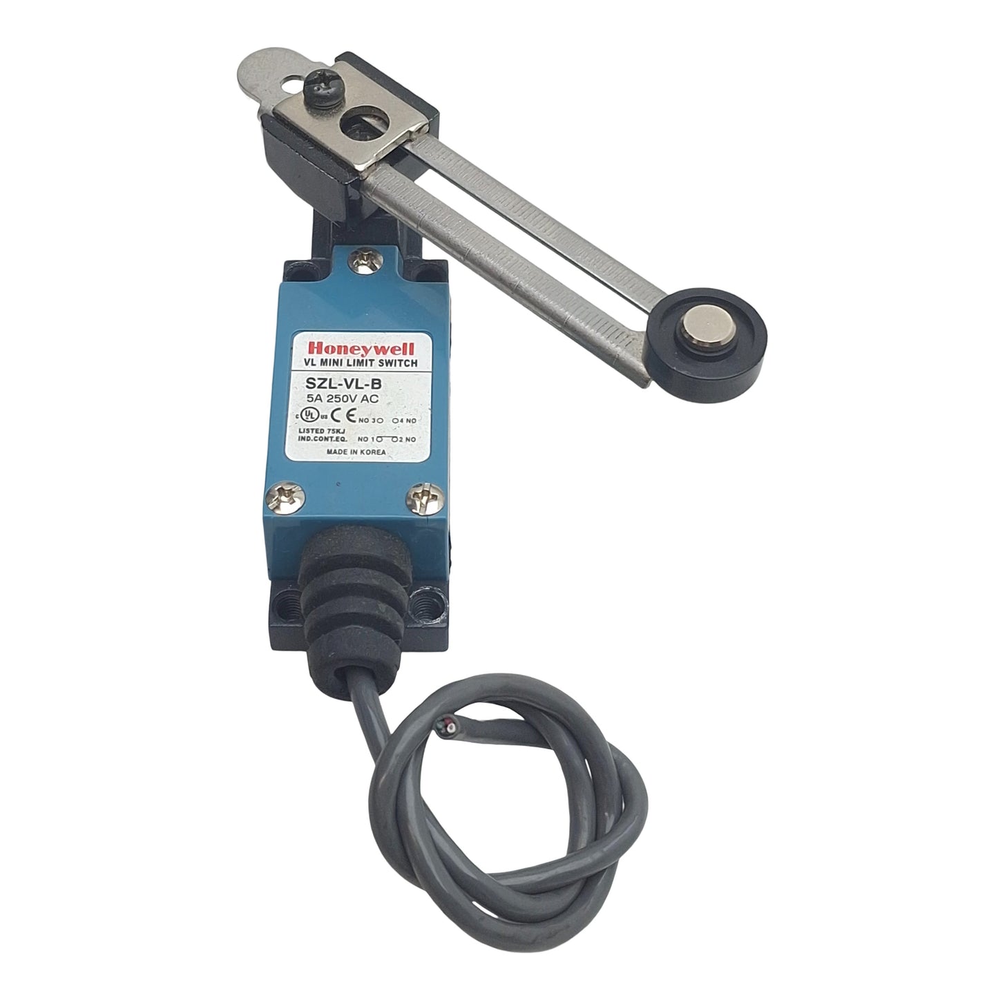 Used Honeywell SZL-VL-B Mini Limit Switch, Roller Lever, SPDT 1NC/1NO, 5A 250VAC