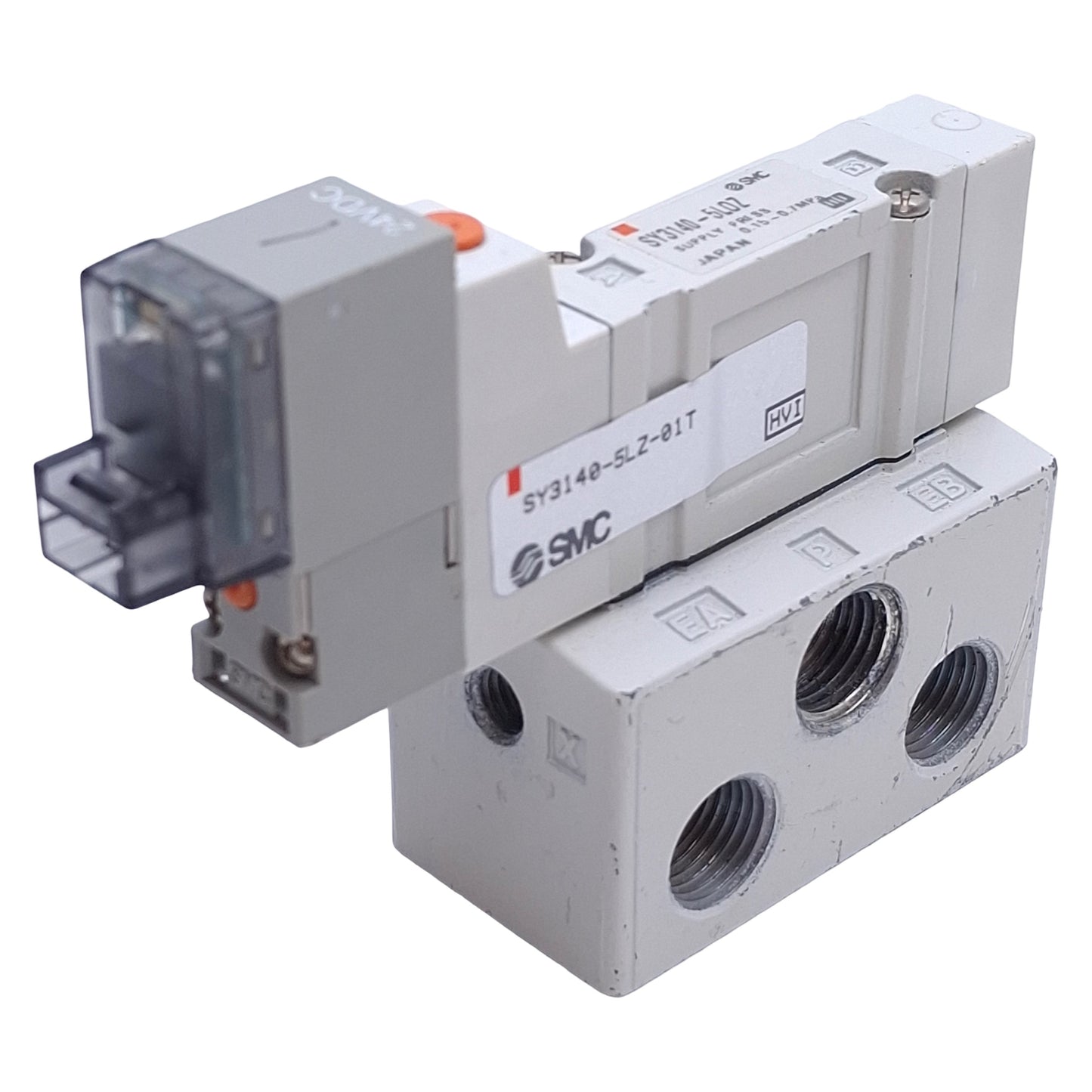 Used SMC SY3140-5LOZ-01T Solenoid Valve, 2-Position 5-Port, 24VDC *Missing Lead Wire*