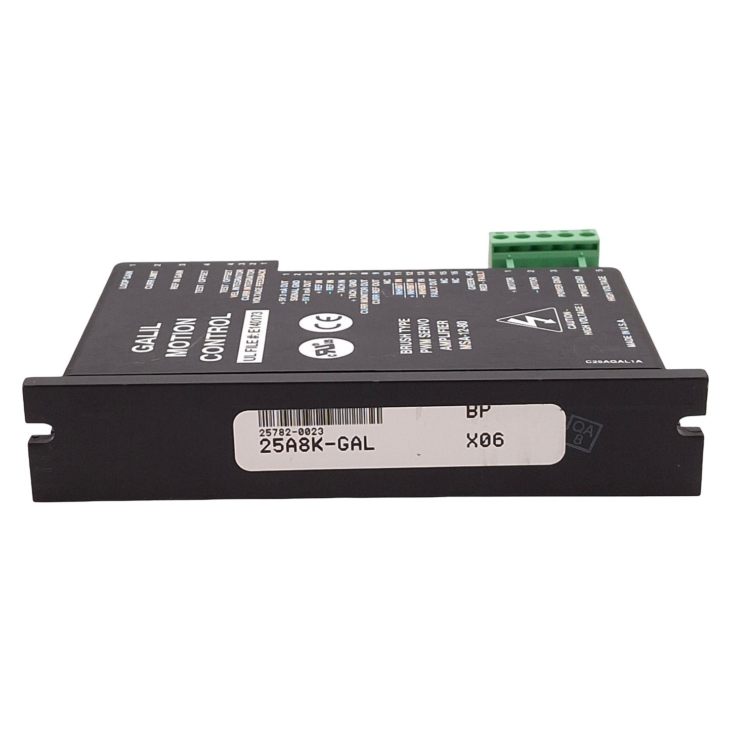 Used Galil Motion MSA-12-80 Brush Type Servo Amplifier, 20-80VDC 12A, 2000W 25A Peak