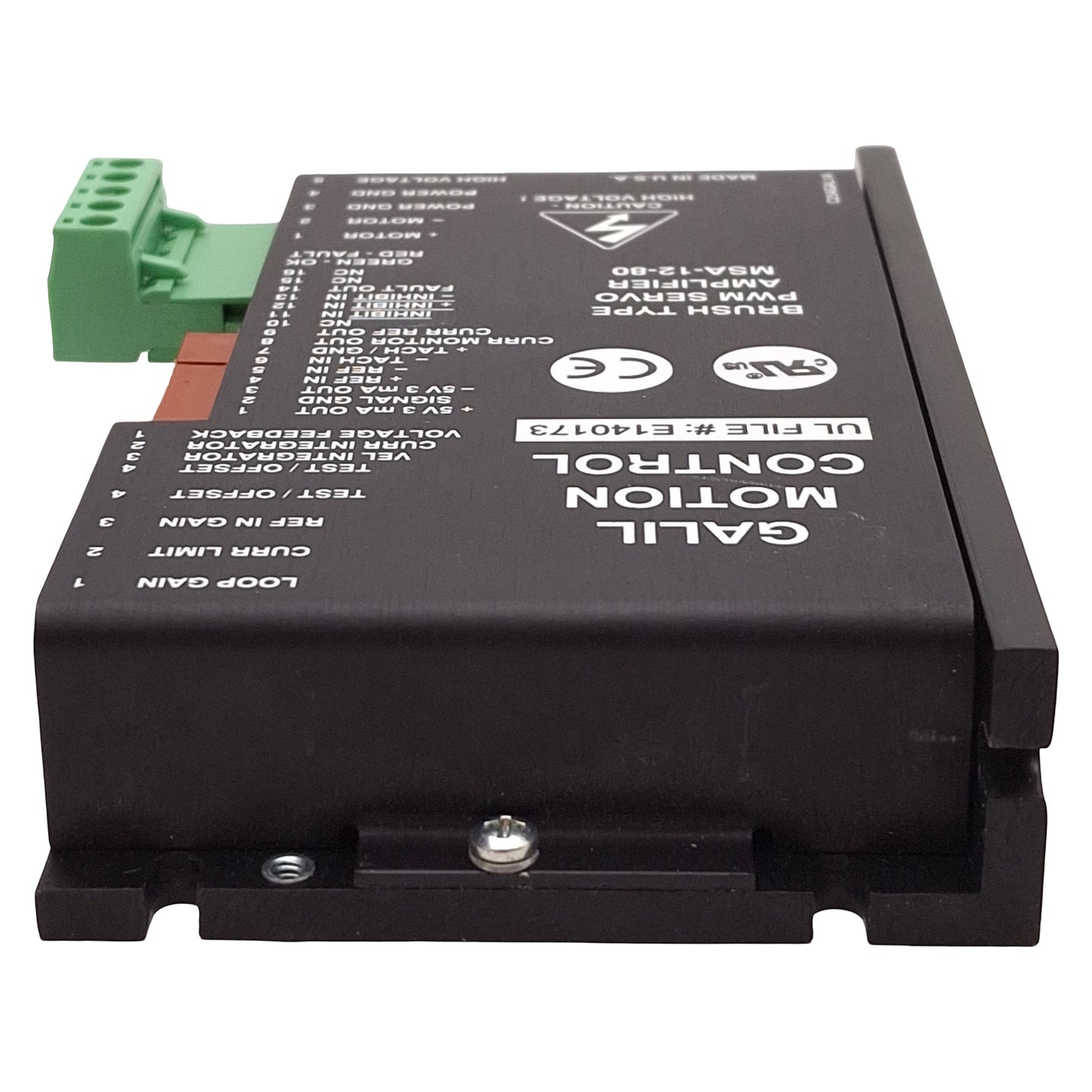 Used Galil Motion MSA-12-80 Brush Type Servo Amplifier, 20-80VDC 12A, 2000W 25A Peak