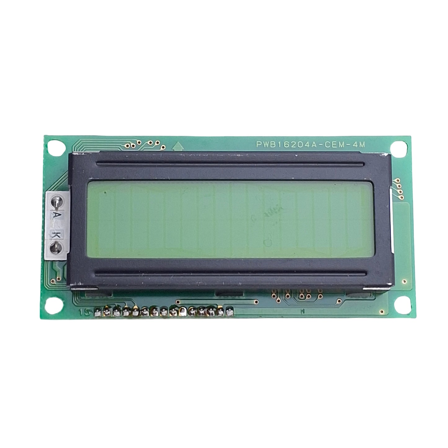 Used Optrex DMC16204 PWB1620A-CEM-4M LED Display Board, 15-Pin Connection, 16x2