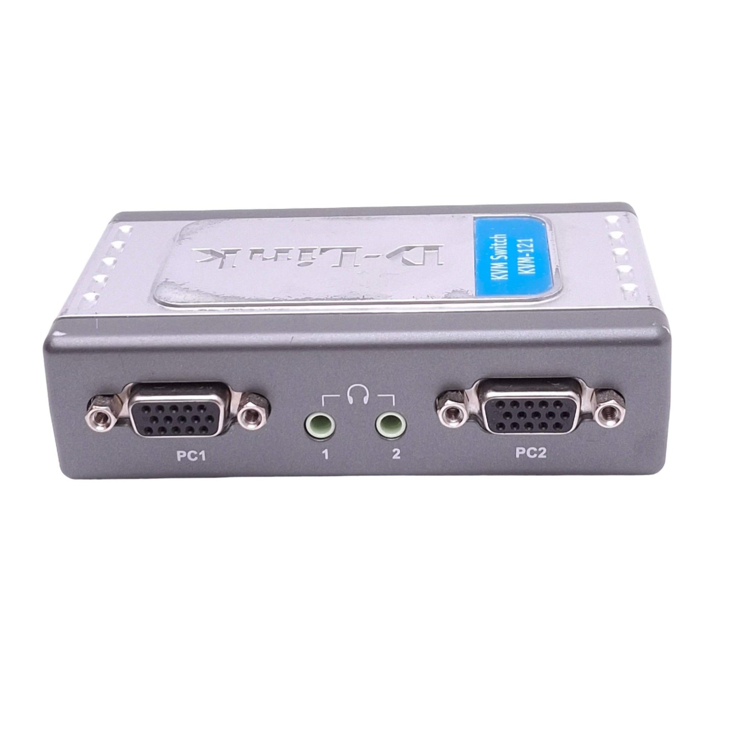 Used D-Link KVM-121 KVM Switch, 2-Port, PS2 VGA, DB15F, Audio Jack, 5VDC