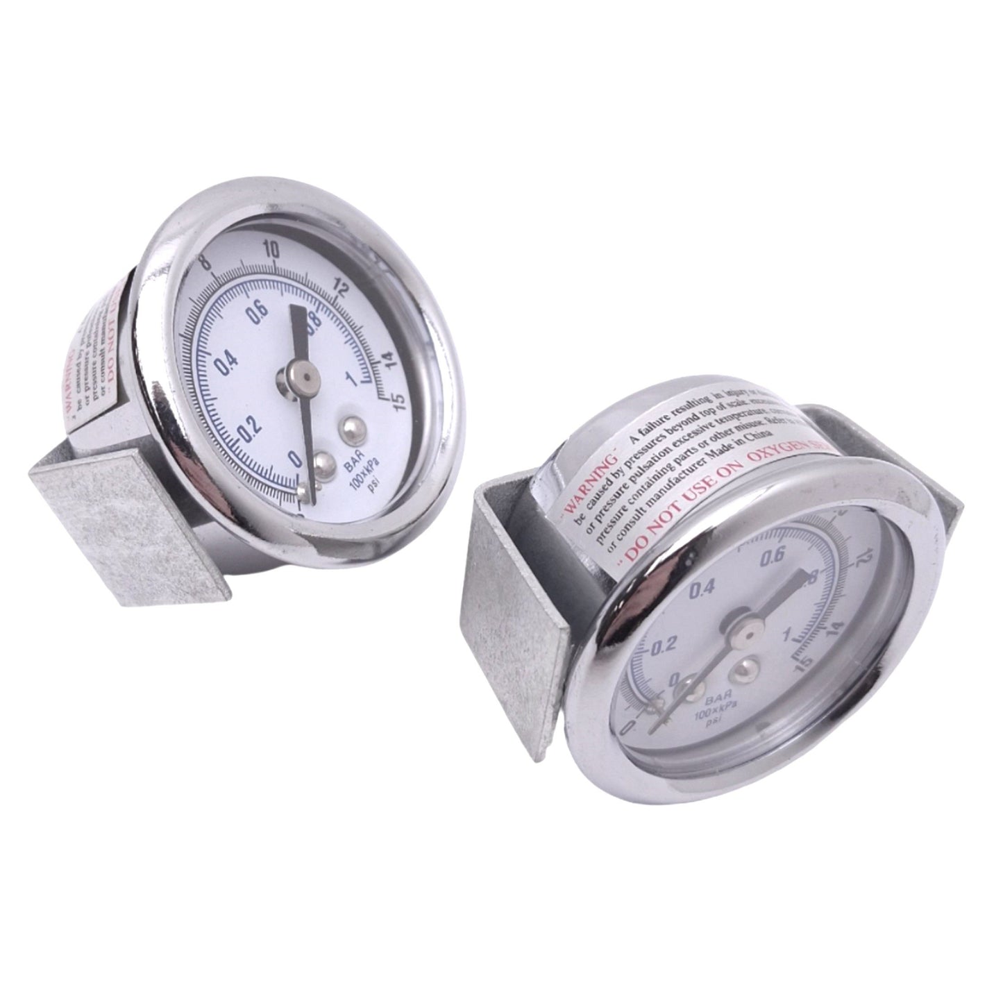 Used Lot of 2 PIC Gauges 103D-158B Pressure Gauges, 1-1/2" Face, 1/8" NPT, 15psi 1bar
