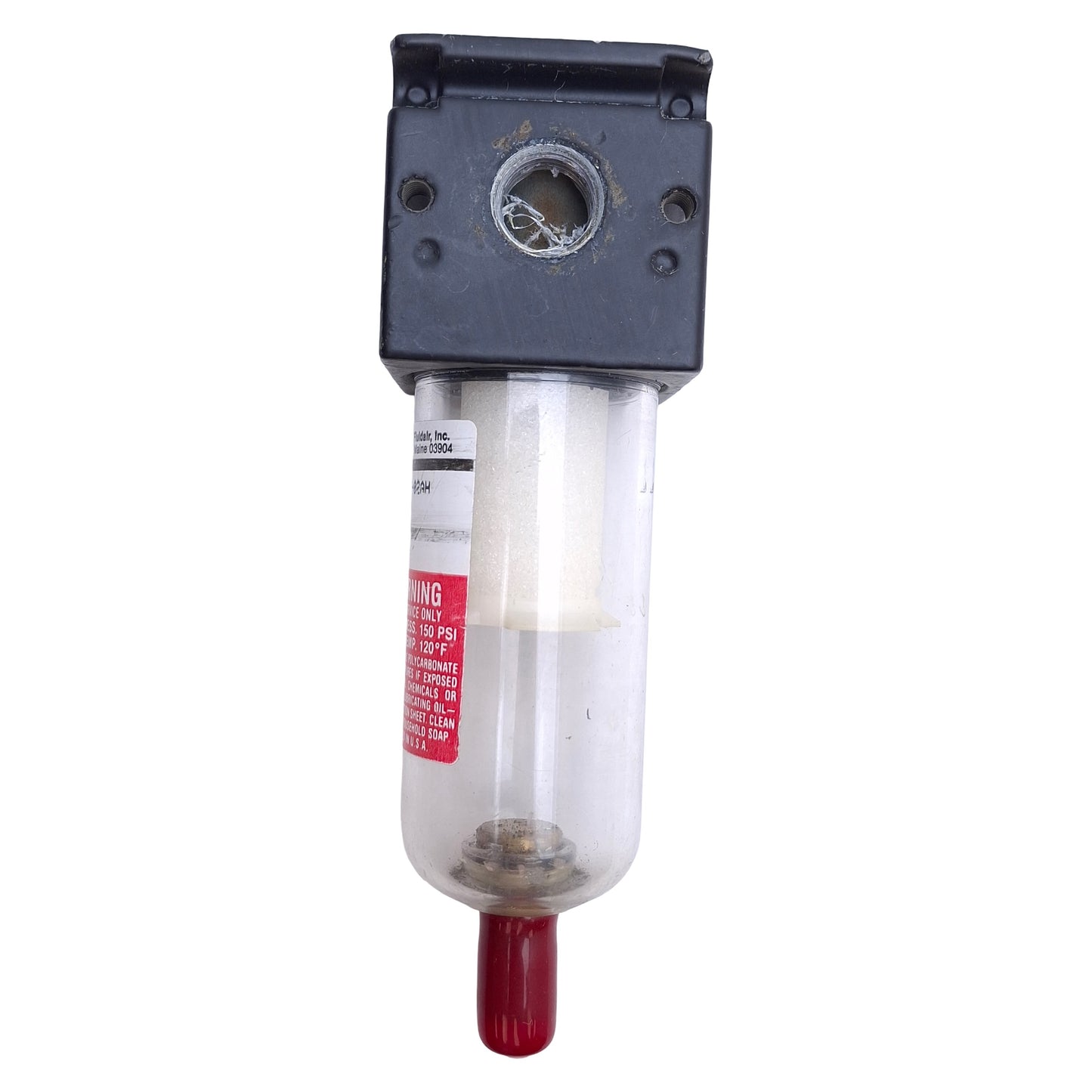 Used Parker F35-02AH Pneumatic Filter 1/4" NPT Port, 150psi Max, 20 Micron Filter