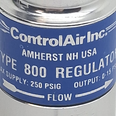 Used ControlAir 800-CB Precision Pressure Regulator, 0-15psi Set, 250psi Max, #10-32