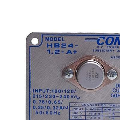 Used Condor HB24-1.2-A+ Switching Power Supply, 100/120/215/230-240VAC In, 24VDC 1.2A