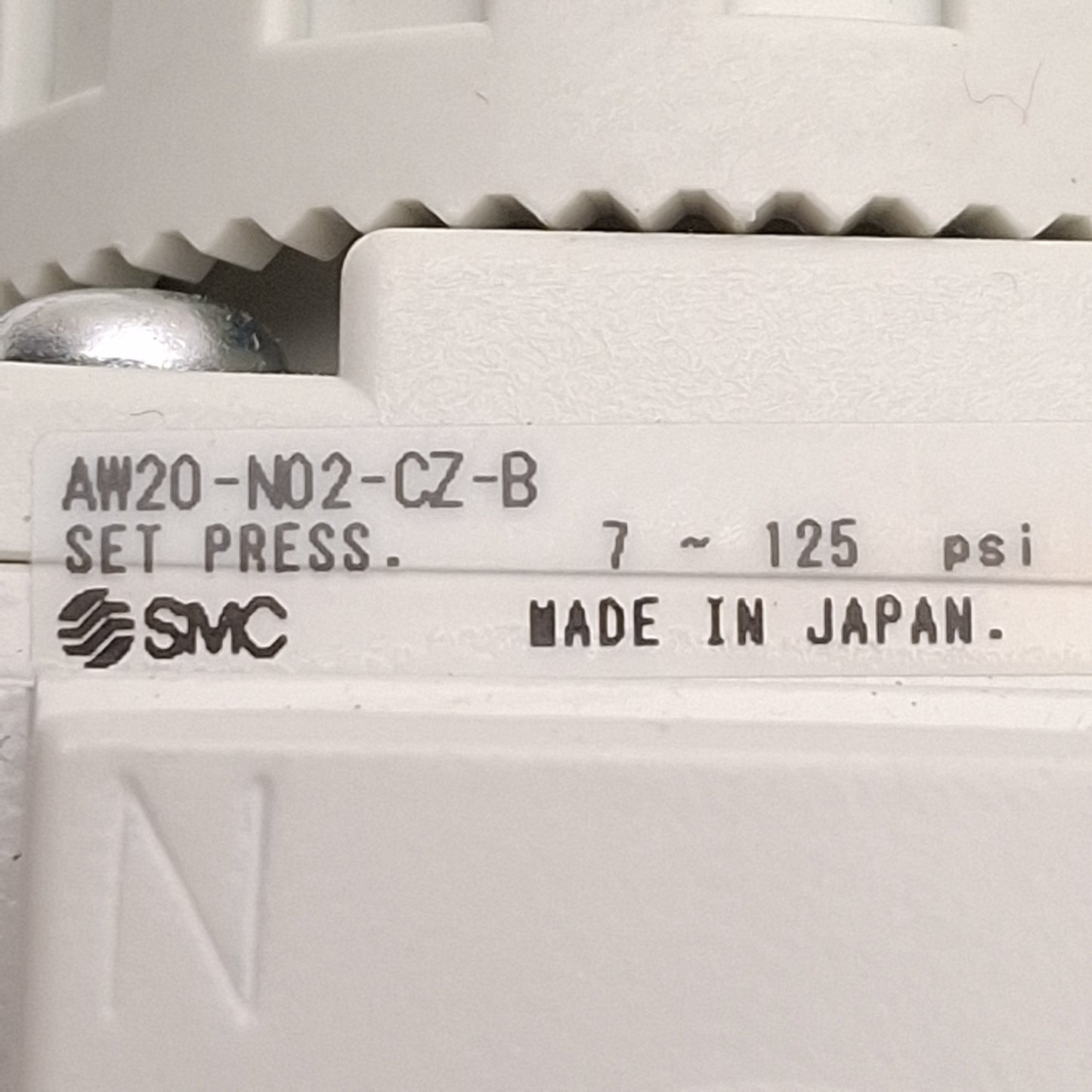 Used SMC AW20-N02-CZ-B Pneumatic Filter Regulator, 5µm, 7-125psi Set, 1/4in NPT