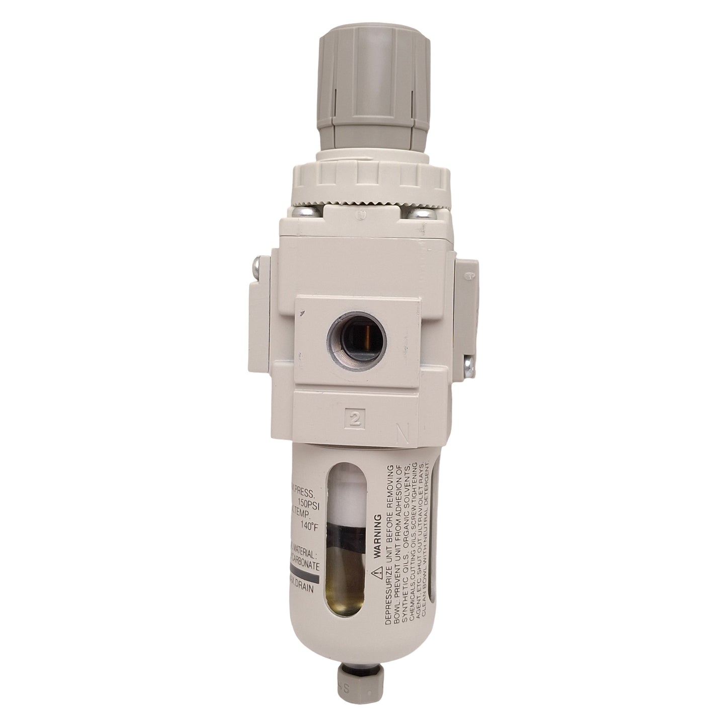 Used SMC AW20-N02-CZ-B Pneumatic Filter Regulator, 5µm, 7-125psi Set, 1/4in NPT