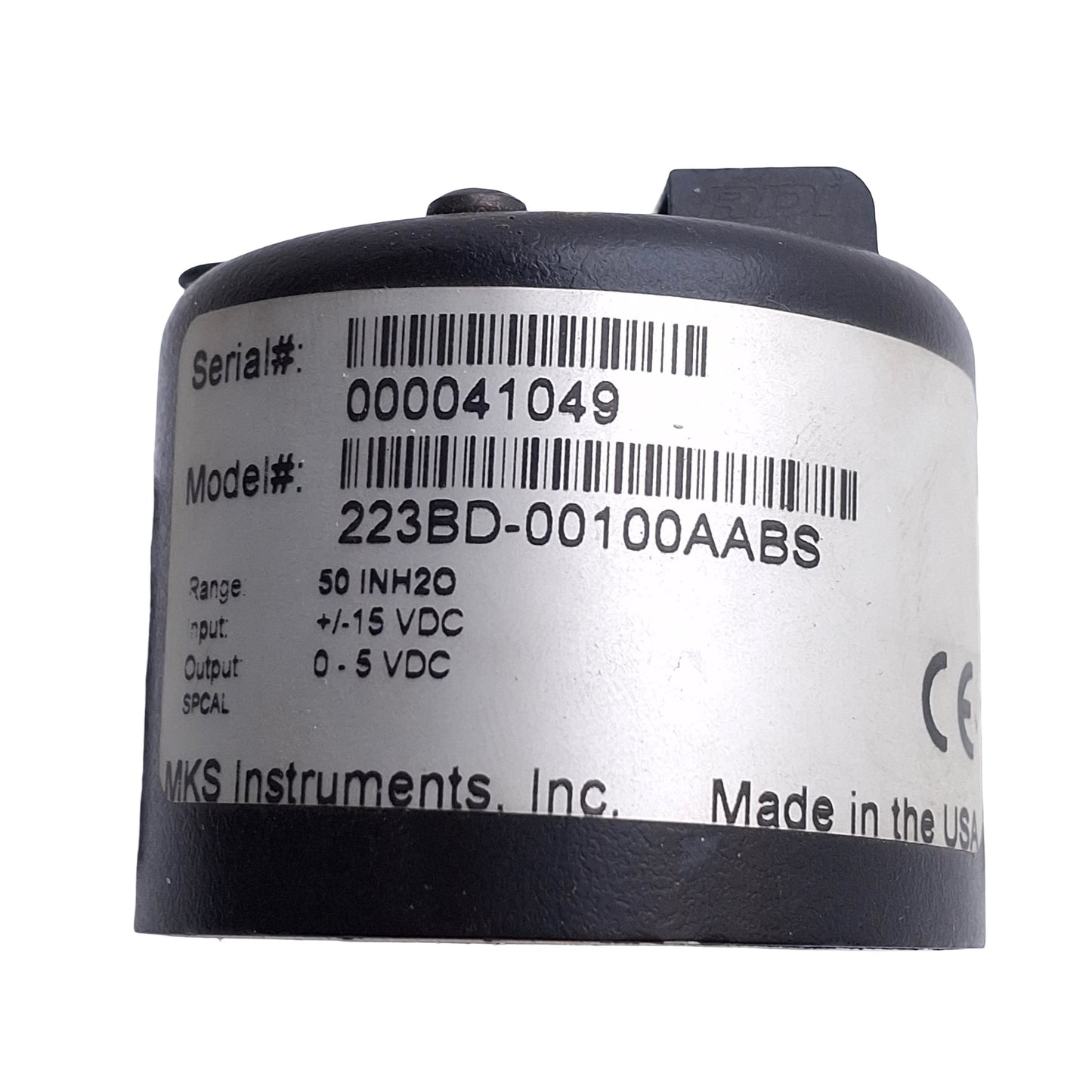 Used MKS 223BD-00100AABS Pressure Transducer, Range 50" H20, IN:+/-15VDC OUT: 0-5VDC