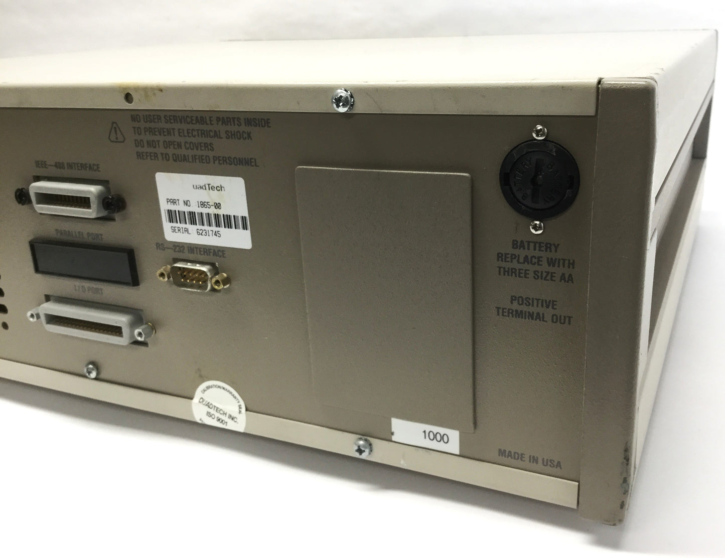 Used QuadTech 1865-00 Megohmmeter/IR Tester, 1kΩ-100TΩ, 1-1000VDC, RS-232/IEEE-488