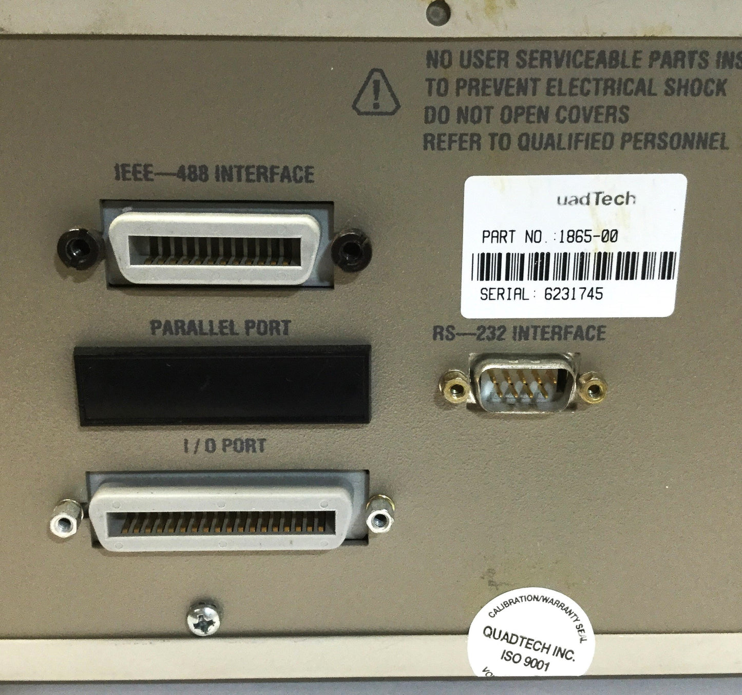 Used QuadTech 1865-00 Megohmmeter/IR Tester, 1kΩ-100TΩ, 1-1000VDC, RS-232/IEEE-488