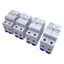 Used Lot of 4 Ferraz Shawmut USCC2 Fuse Holder 2 Pole, 600V, 30AMP, 35mm DIN