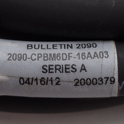 Used Allen Bradley 2090-CPBM6DF-16AA03 TL-Series Kinetix Motor Power & Brake Cable 3m