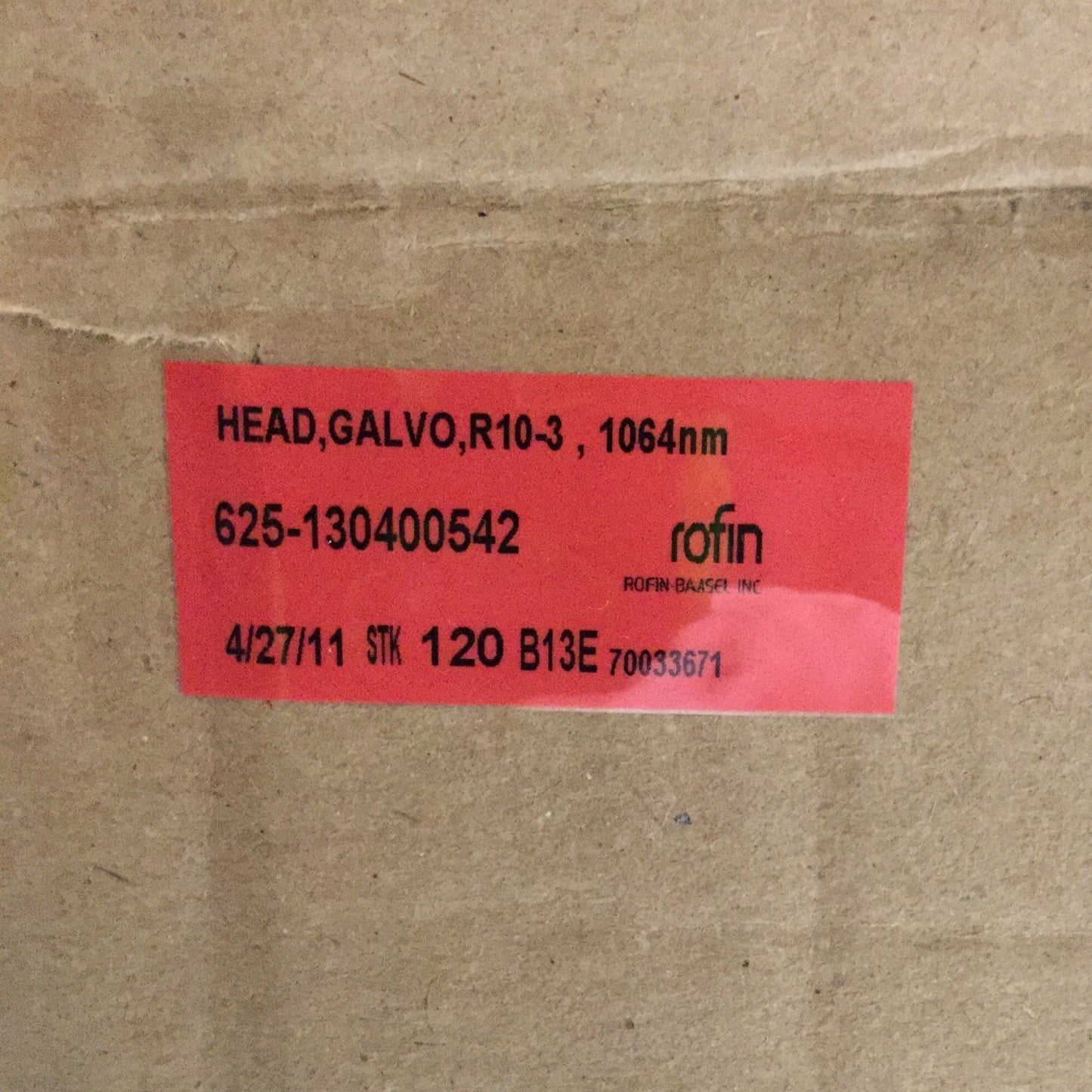 New – Open box Rofin 625-130400542 R10-3 PowerLine-E Air Marking Laser Galvo Scan Head, 1064nm