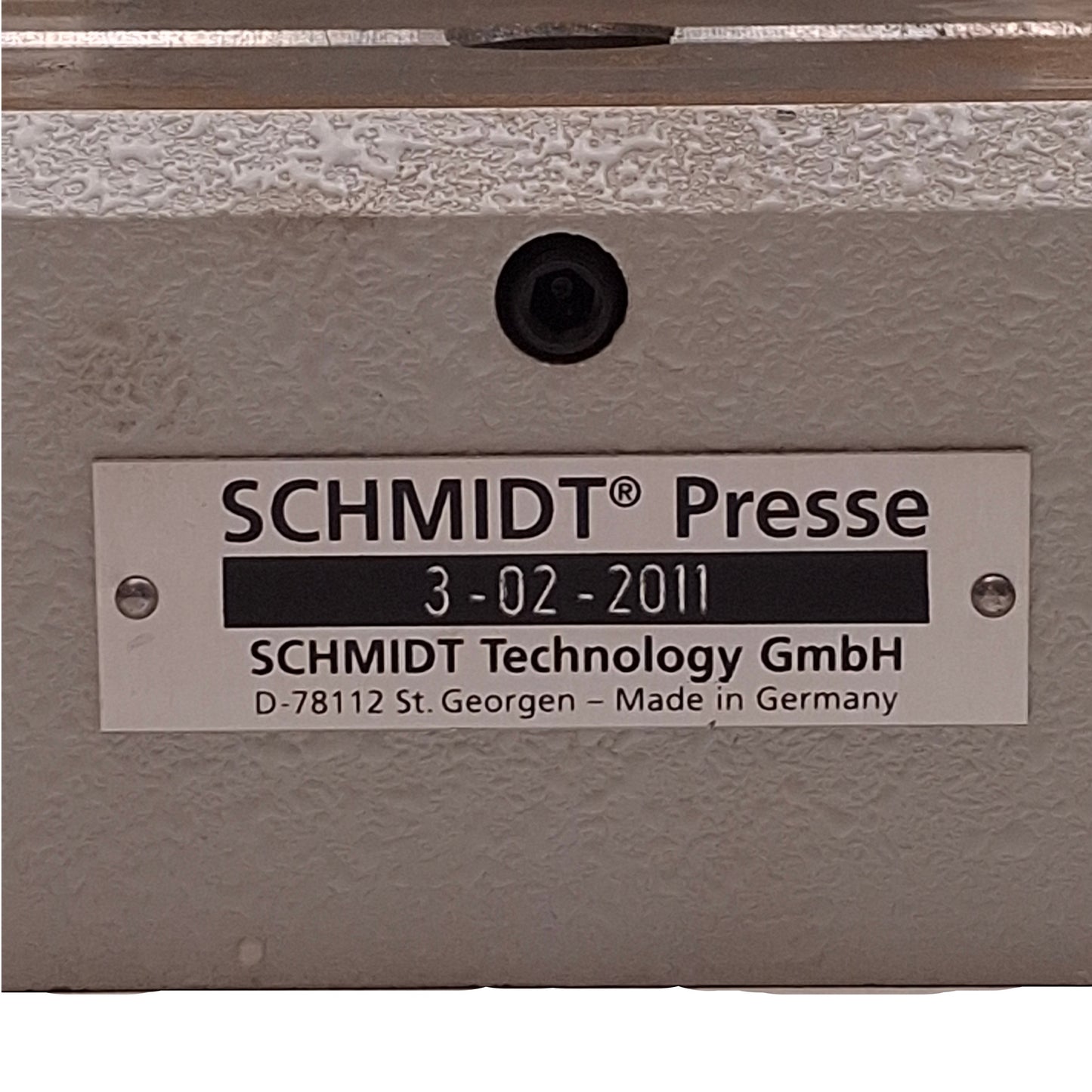 Used Schmidt Presses 3-02-2011 Toggle Press 12kN, 60mm Stroke, 2.5kg Capacity