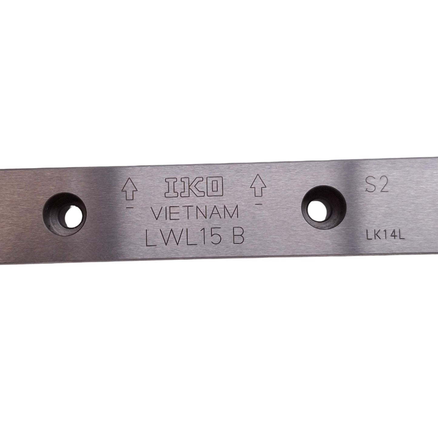 Used IKO LWLC15B (2x) Linear Guide Blocks w/ 15x560mm Rail, 32x32x16 Block, 3490N Max