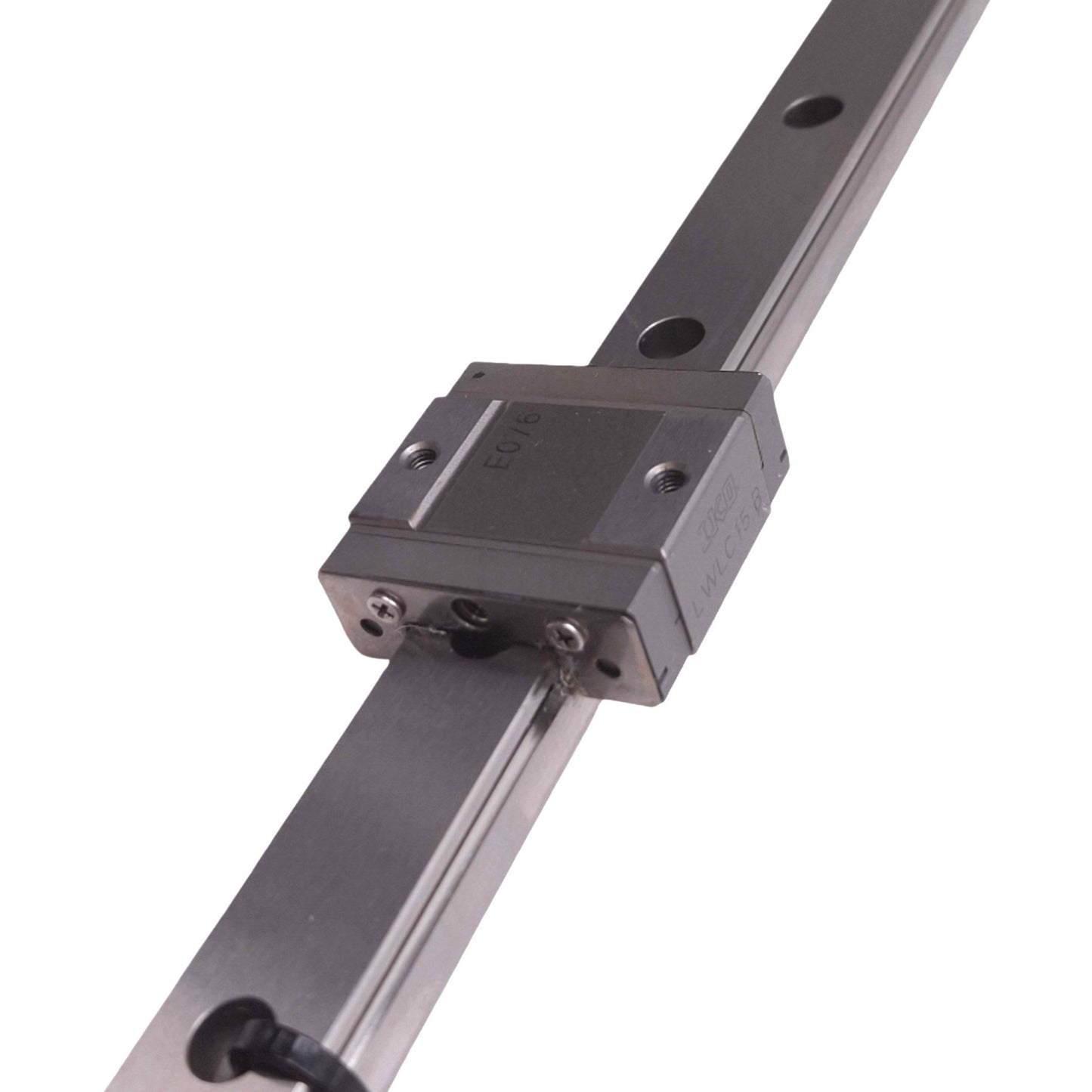 Used IKO LWLC15B (2x) Linear Guide Blocks w/ 15x560mm Rail, 32x32x16 Block, 3490N Max